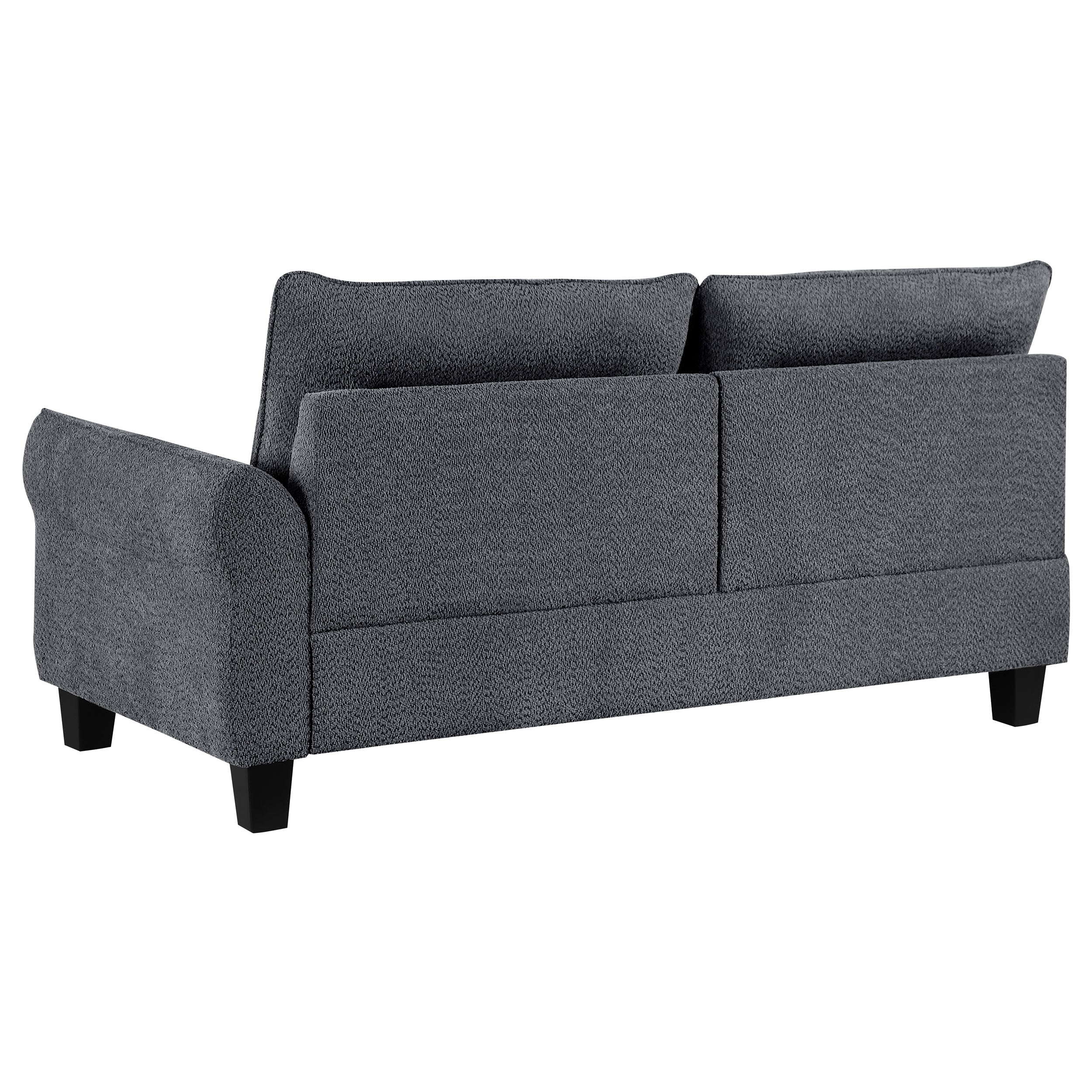 Caspian Upholstered Curved Arm Chaise Sectional Sofa Grey — view 10