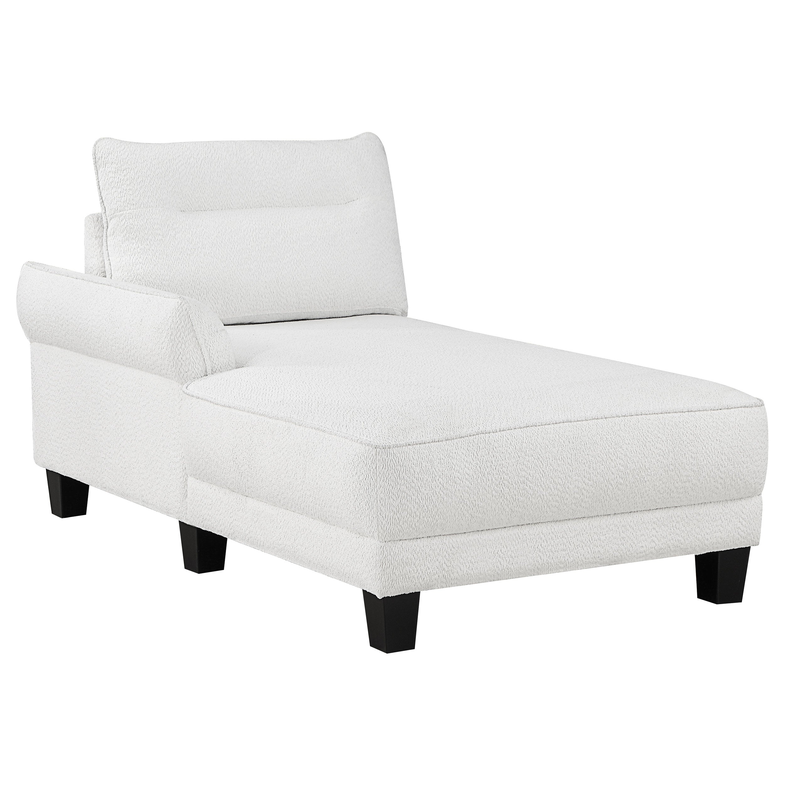Caspian Upholstered Curved Arm Chaise Sectional Sofa White — view 3