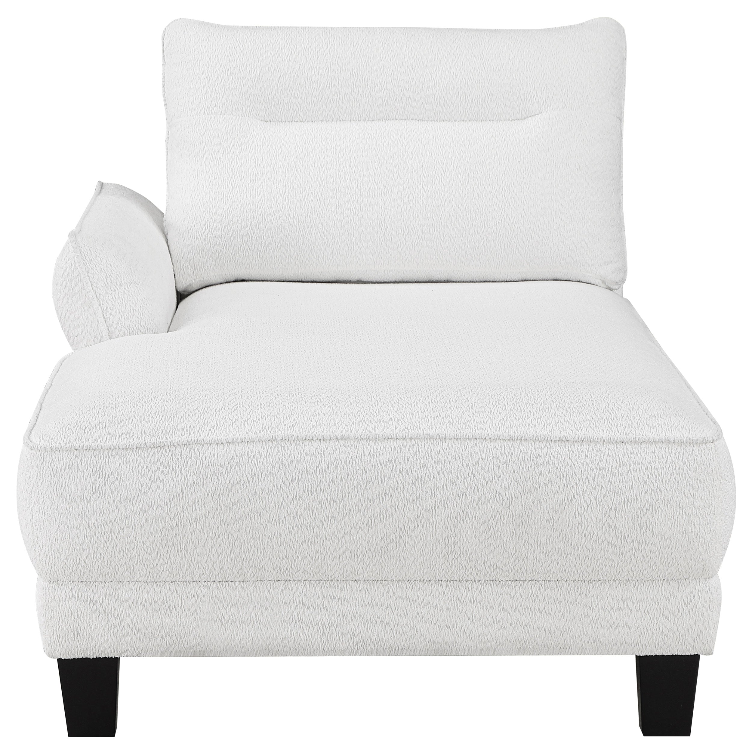 Caspian Upholstered Curved Arm Chaise Sectional Sofa White — view 6