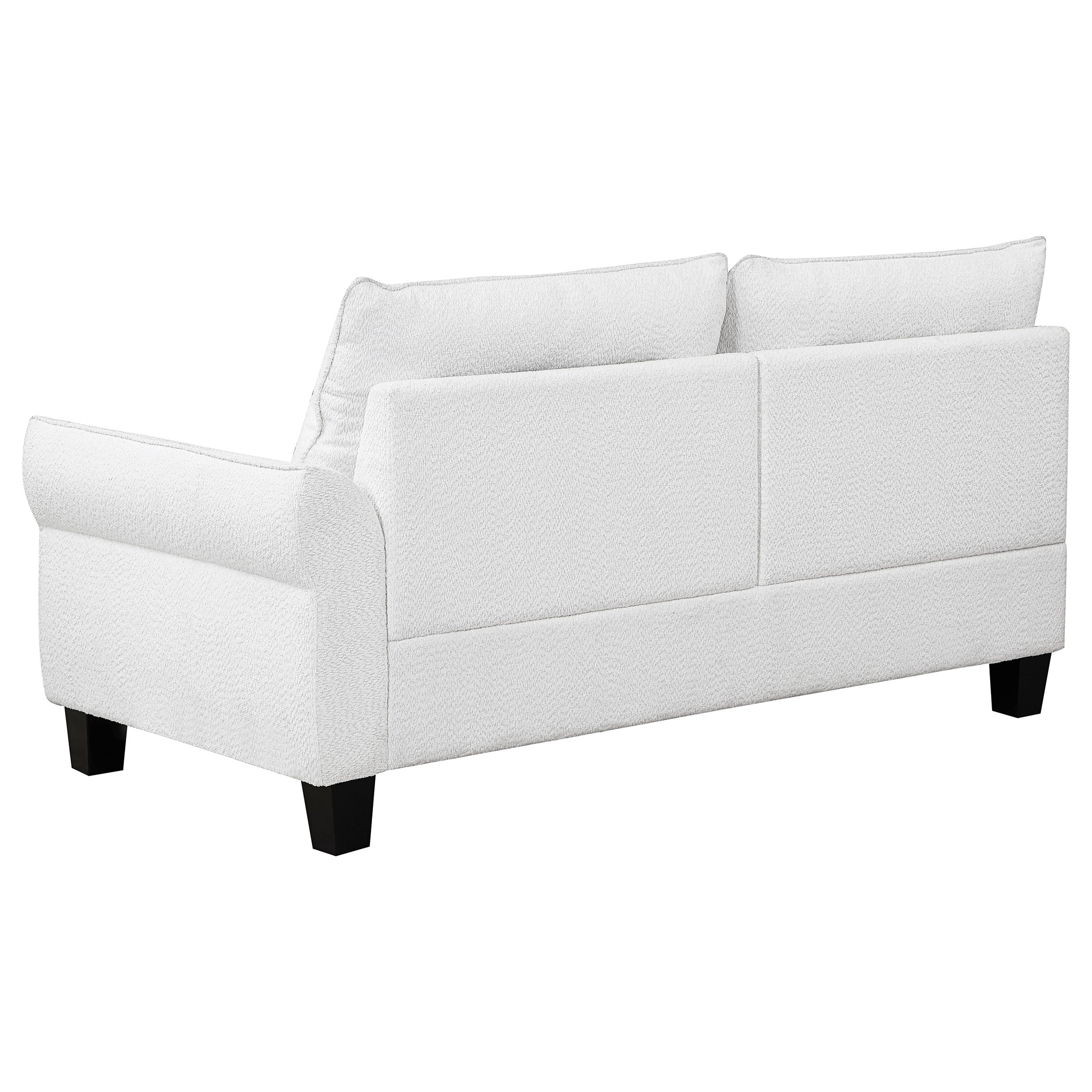 Caspian Upholstered Curved Arm Chaise Sectional Sofa White — view 10