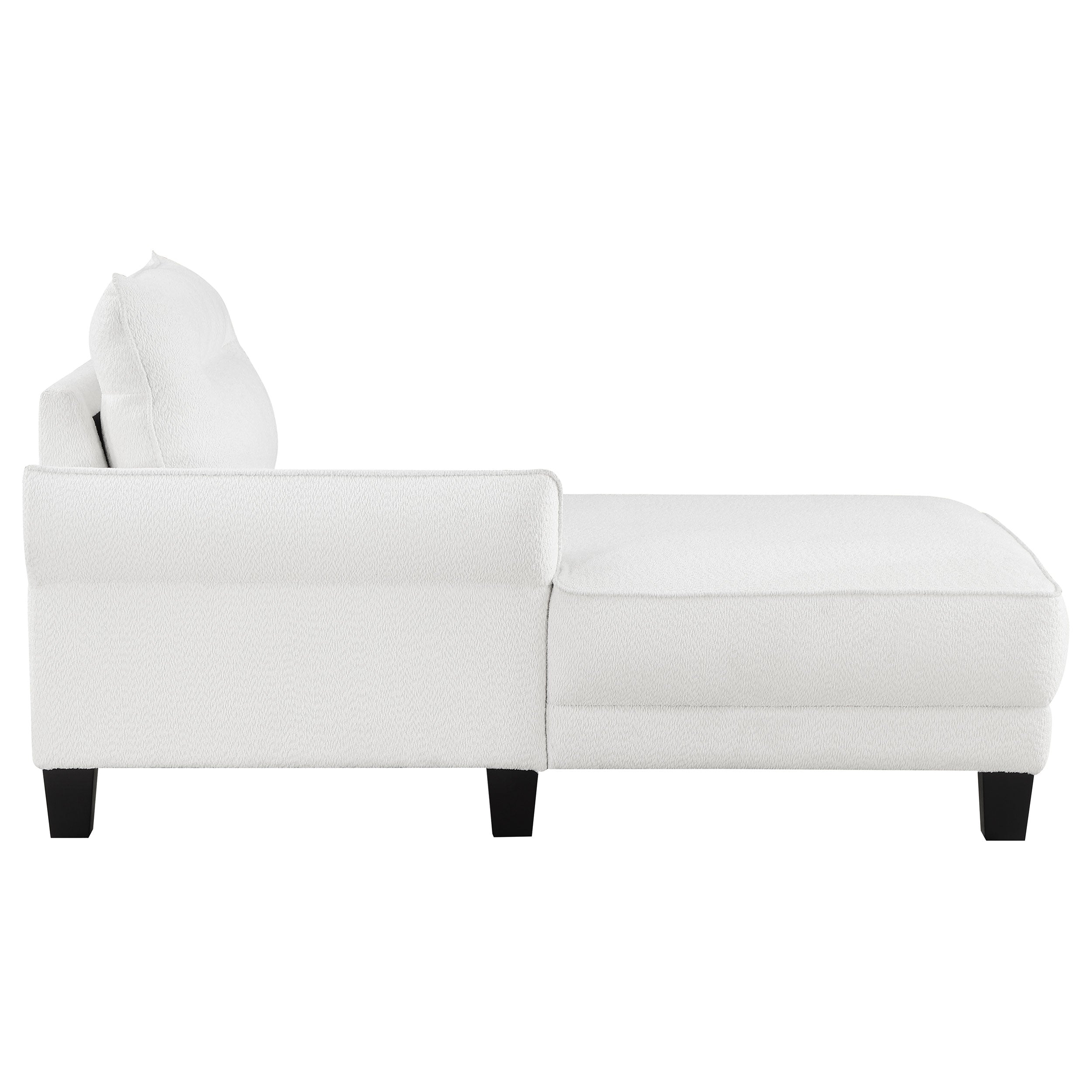Caspian Upholstered Curved Arm Chaise Sectional Sofa White — view 12