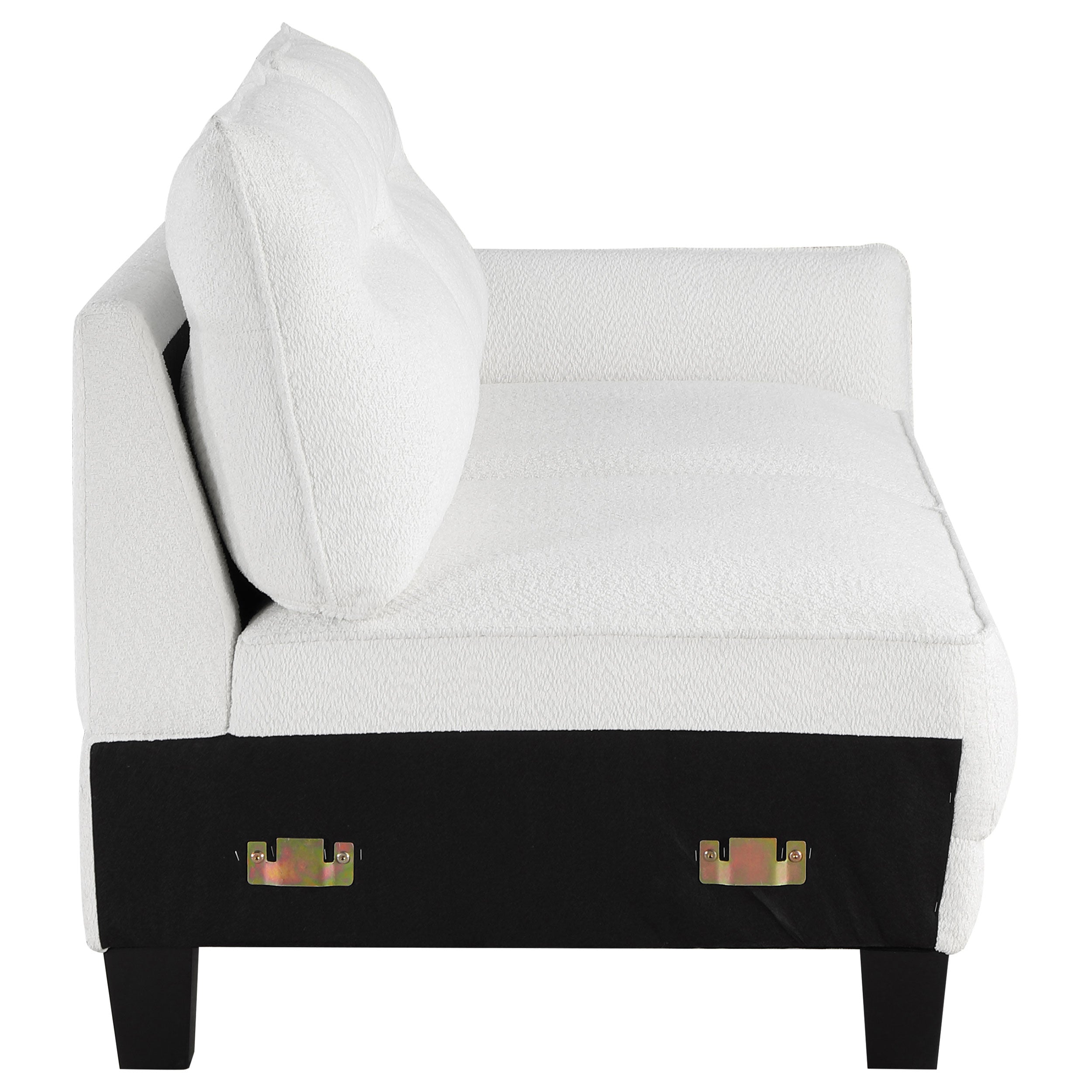 Caspian Upholstered Curved Arm Chaise Sectional Sofa White — view 13