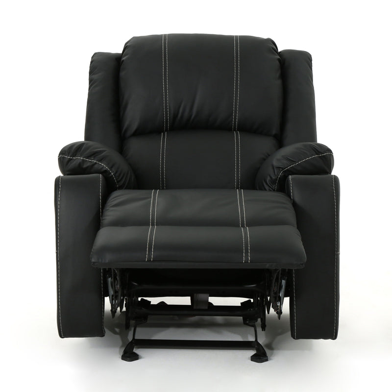 Glider Recliner With Steel Cup Holders - Black