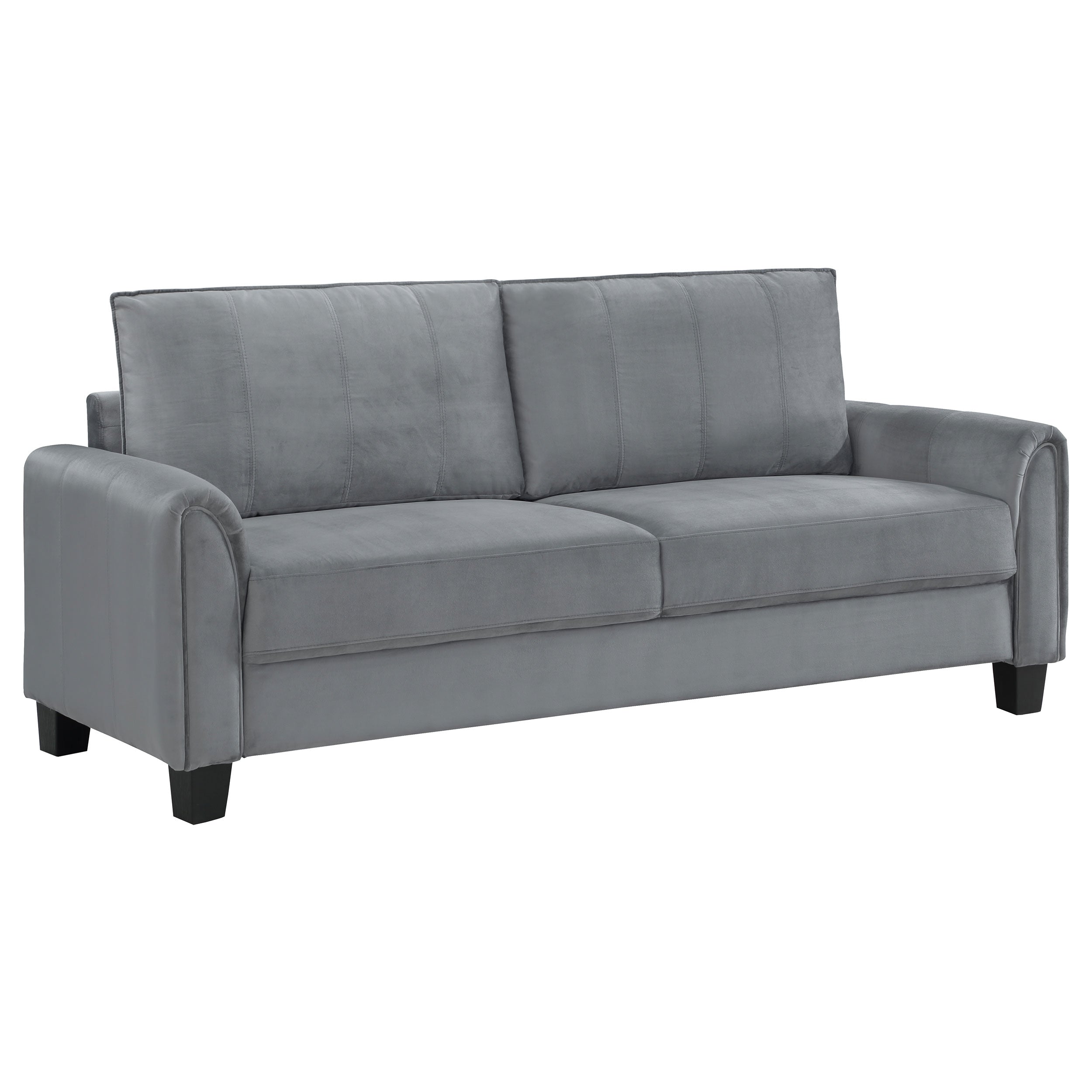 Davis Upholstered Rolled Arm Sofa Grey — view 1