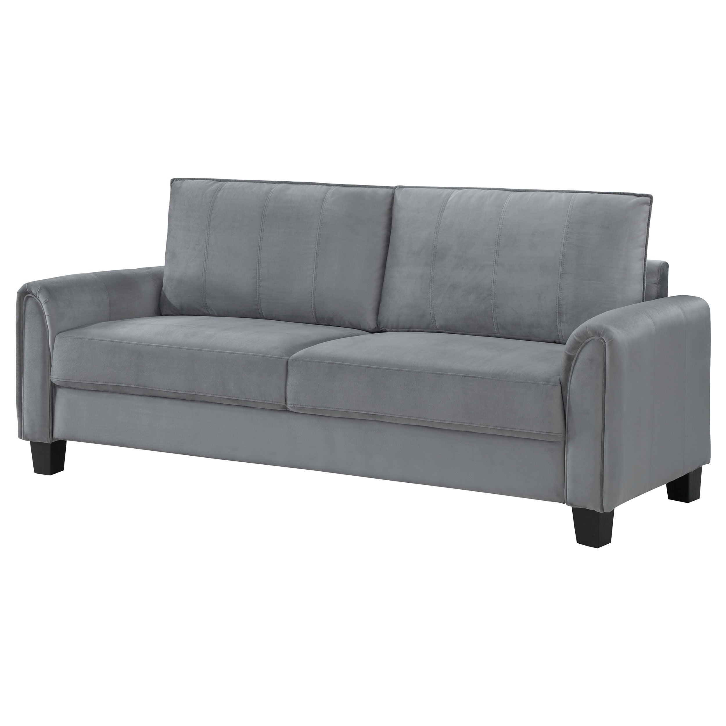 Davis Upholstered Rolled Arm Sofa Grey — view 4