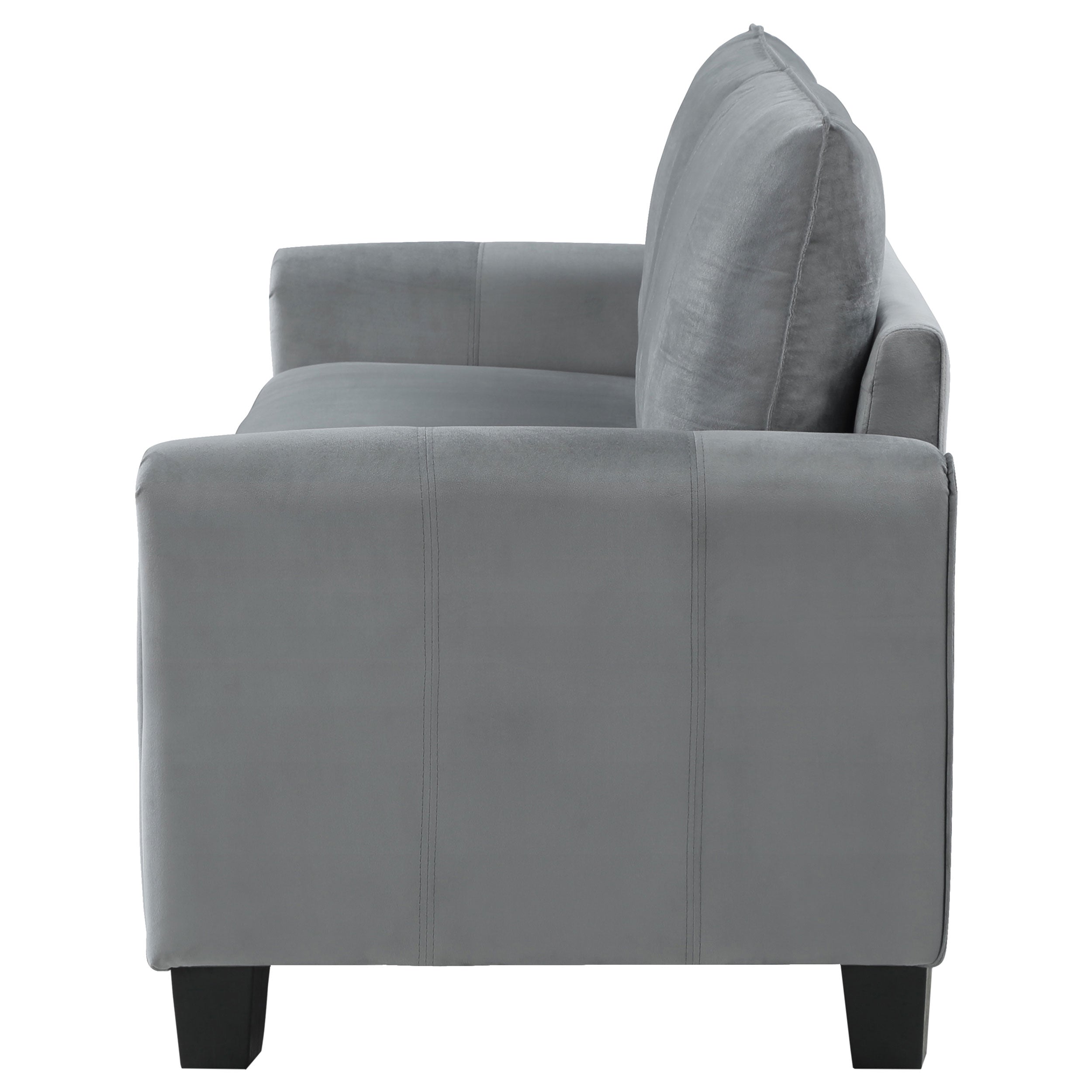 Davis Upholstered Rolled Arm Sofa Grey — view 5