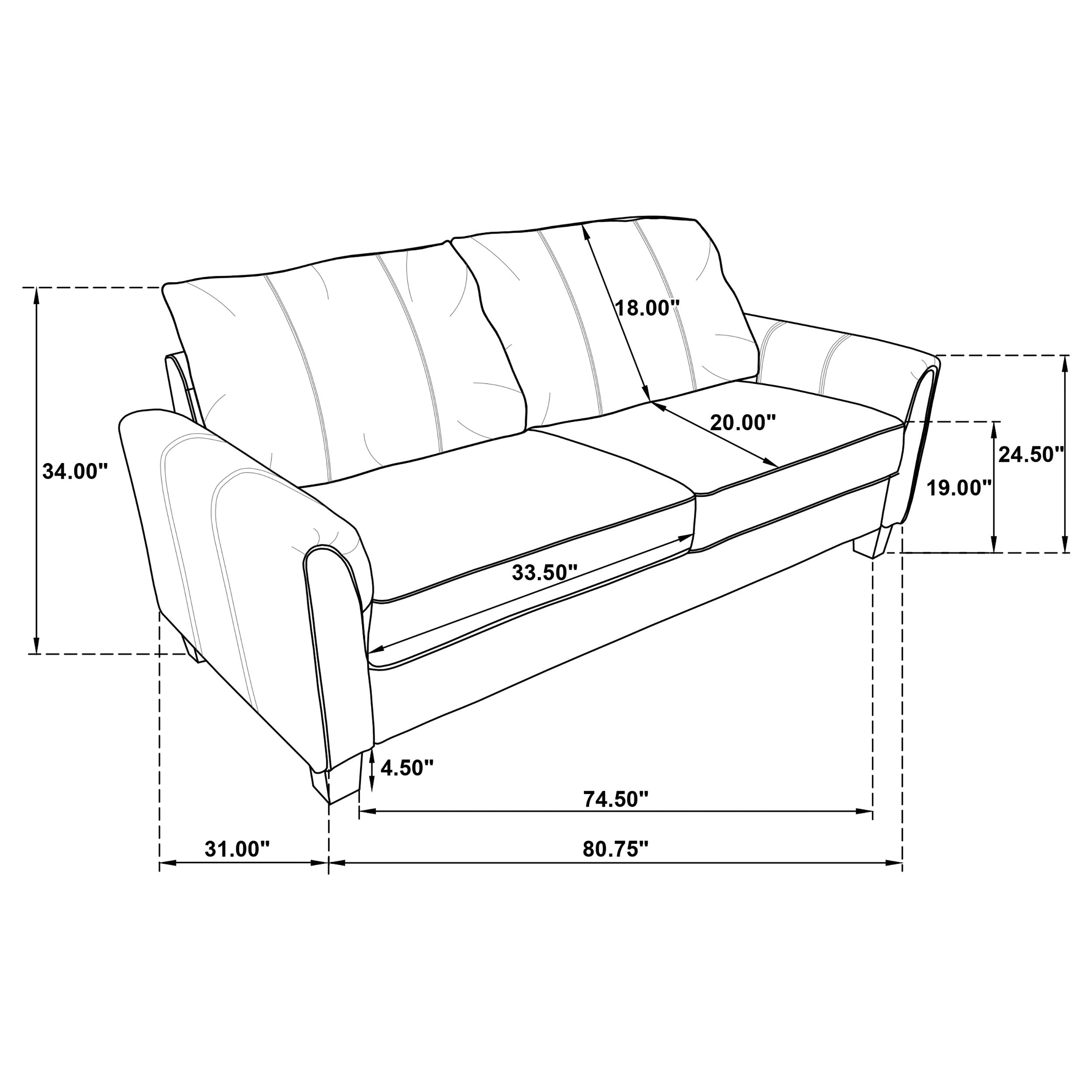 Davis Upholstered Rolled Arm Sofa Grey — view 10