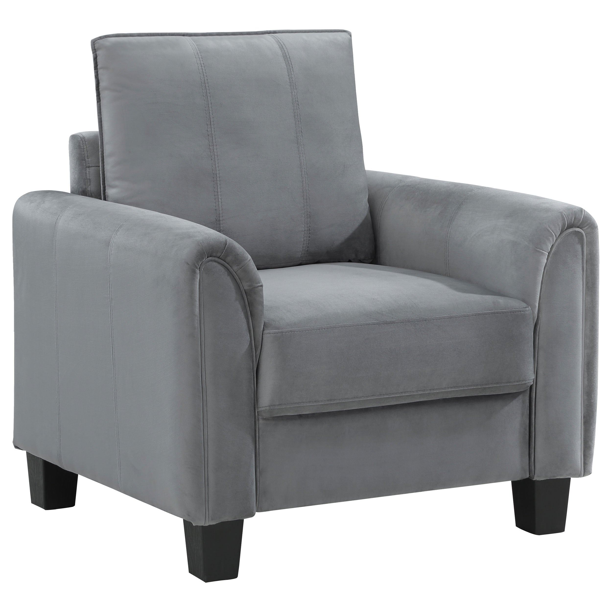 Davis Upholstered Rolled Arm Accent Chair Grey — view 1
