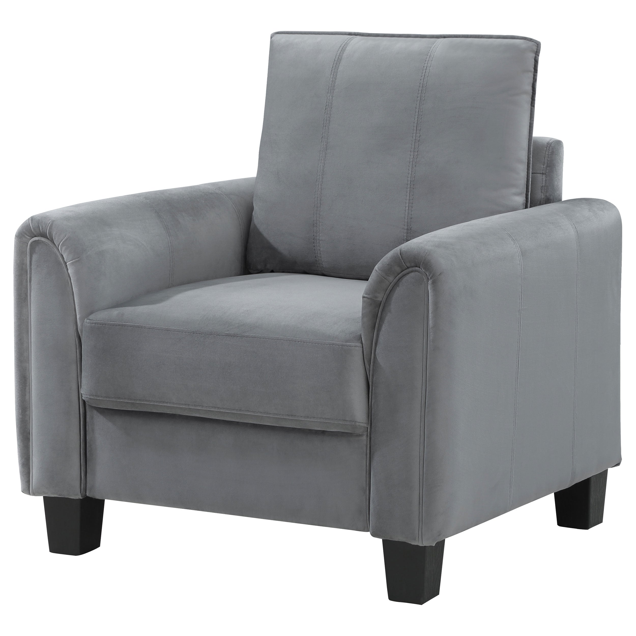 Davis Upholstered Rolled Arm Accent Chair Grey — view 4