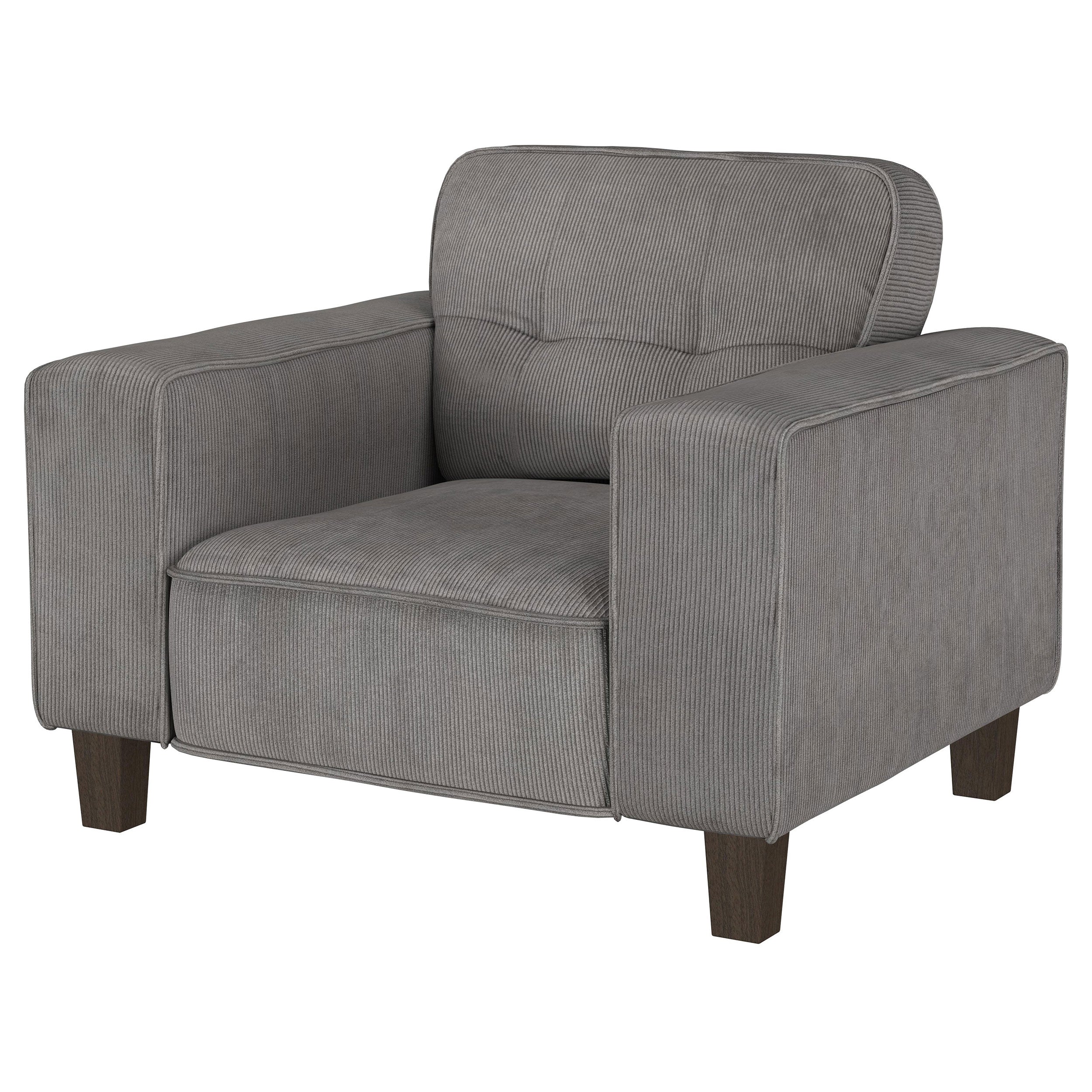 Deerhurst Upholstered Track Arm Tufted Accent Chair Charcoal — view 4