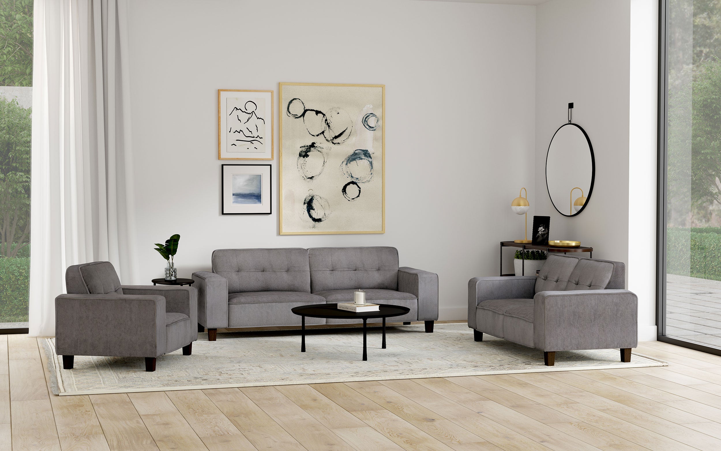 Deerhurst Upholstered Track Arm Tufted Accent Chair Charcoal — view 15