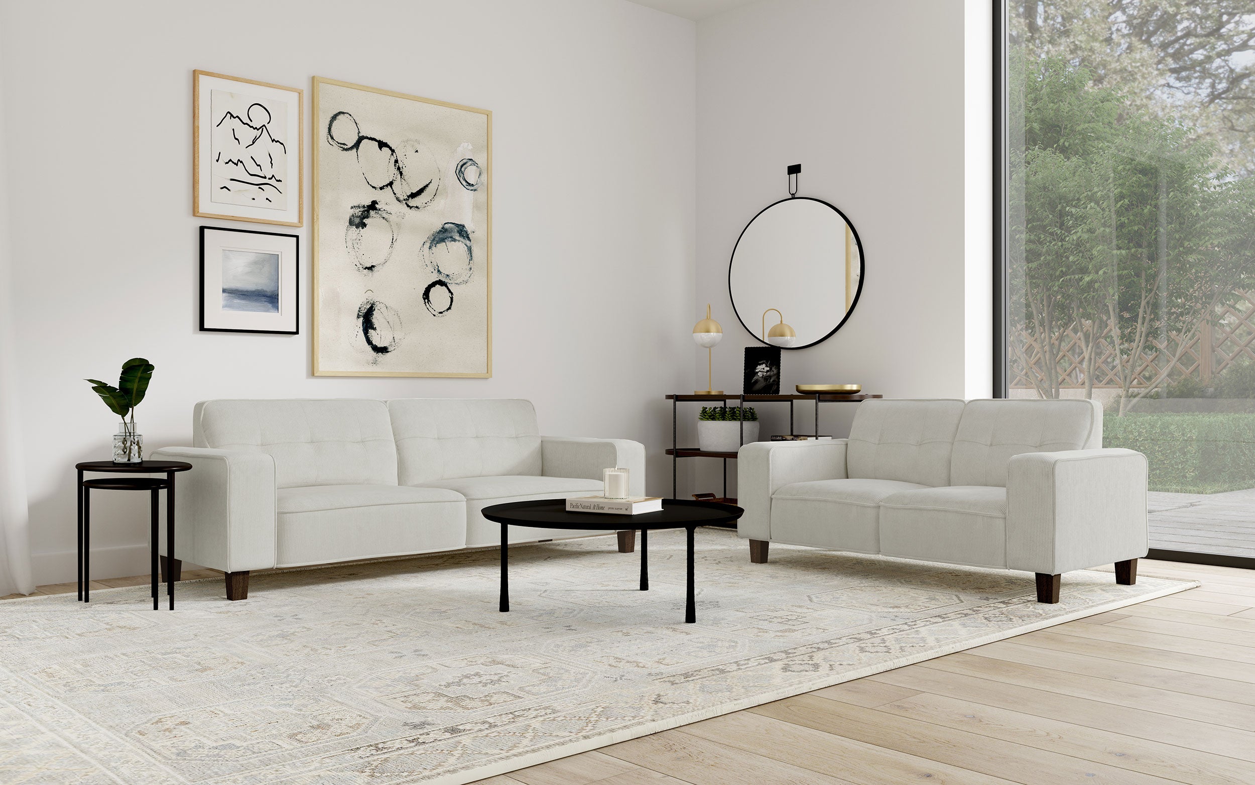 Deerhurst 2-piece Upholstered Track Arm Sofa Set Greige — view 1