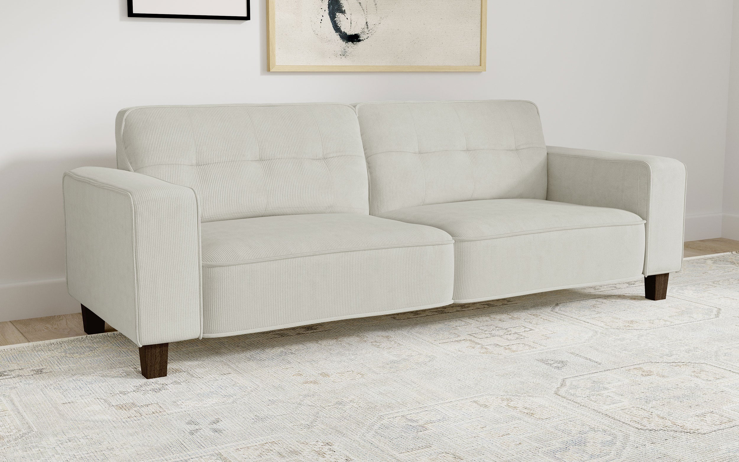 Deerhurst Upholstered Track Arm Tufted Sofa Greige — view 2