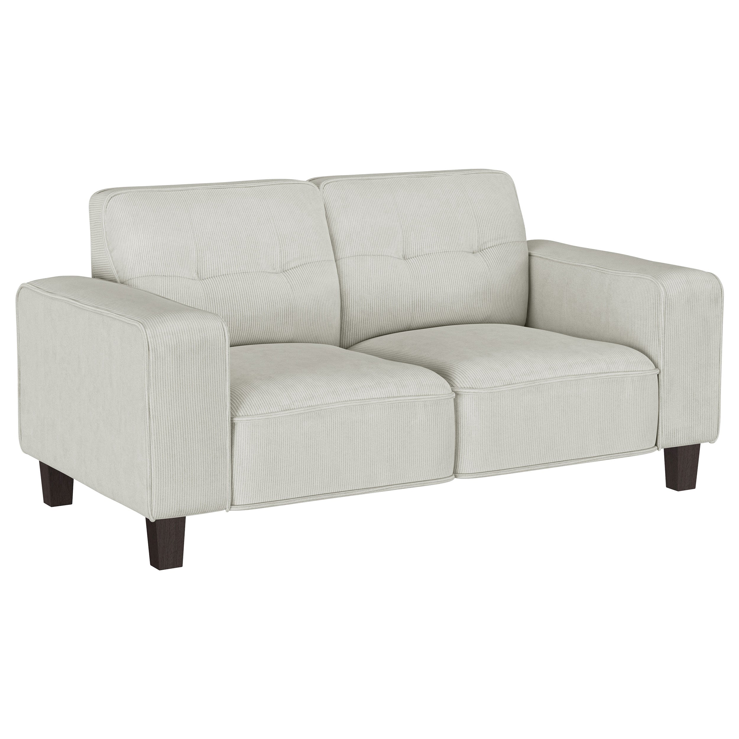 Deerhurst Upholstered Track Arm Tufted Loveseat Greige — view 1