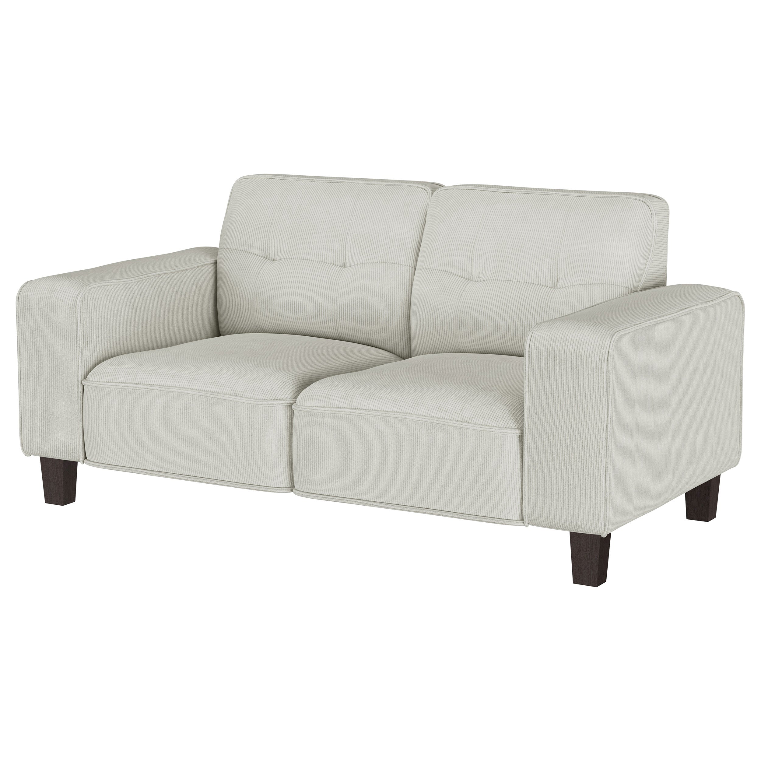 Deerhurst Upholstered Track Arm Tufted Loveseat Greige — view 4