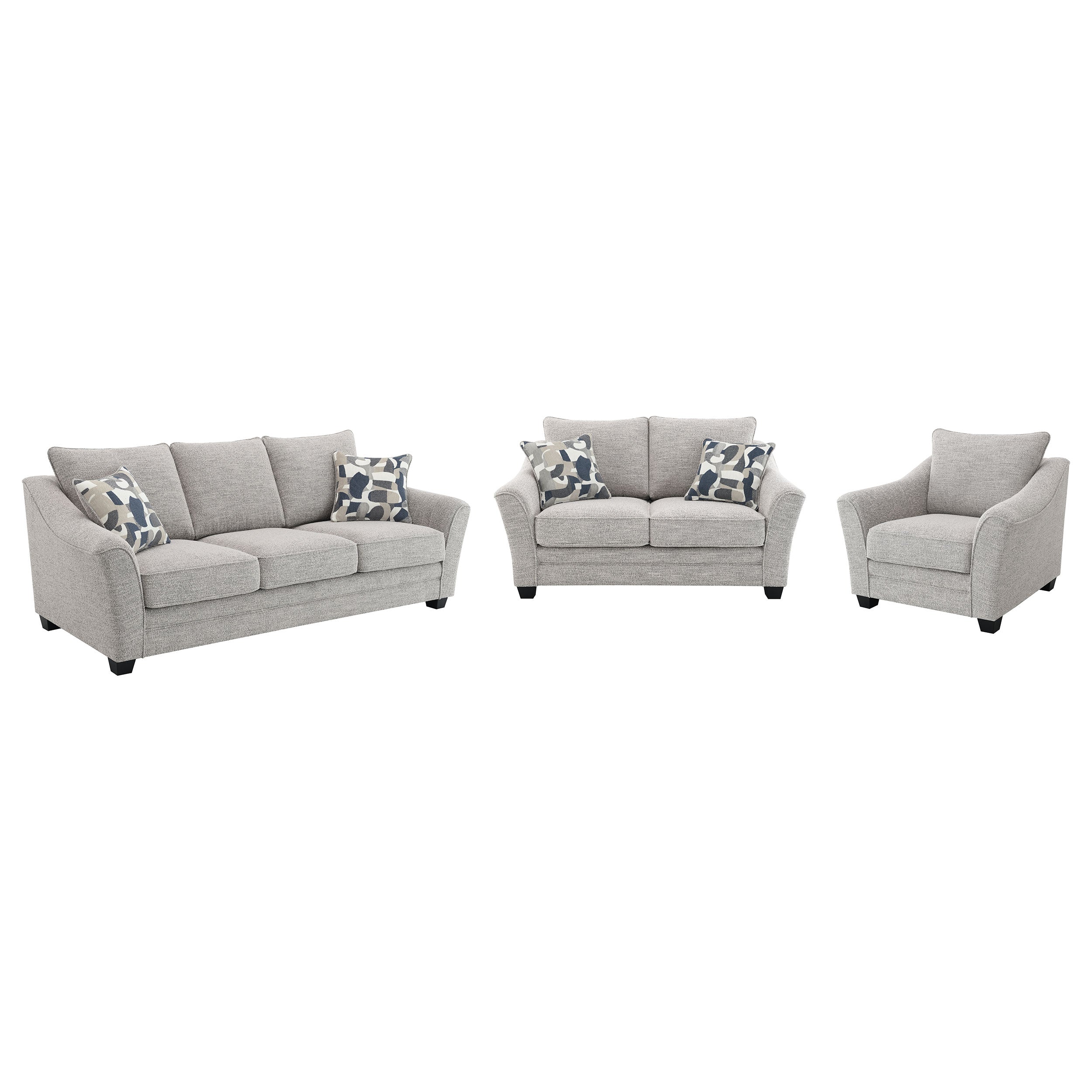 Tomkins 3-piece Boucle Upholstered Sofa Set Light Grey — view 2