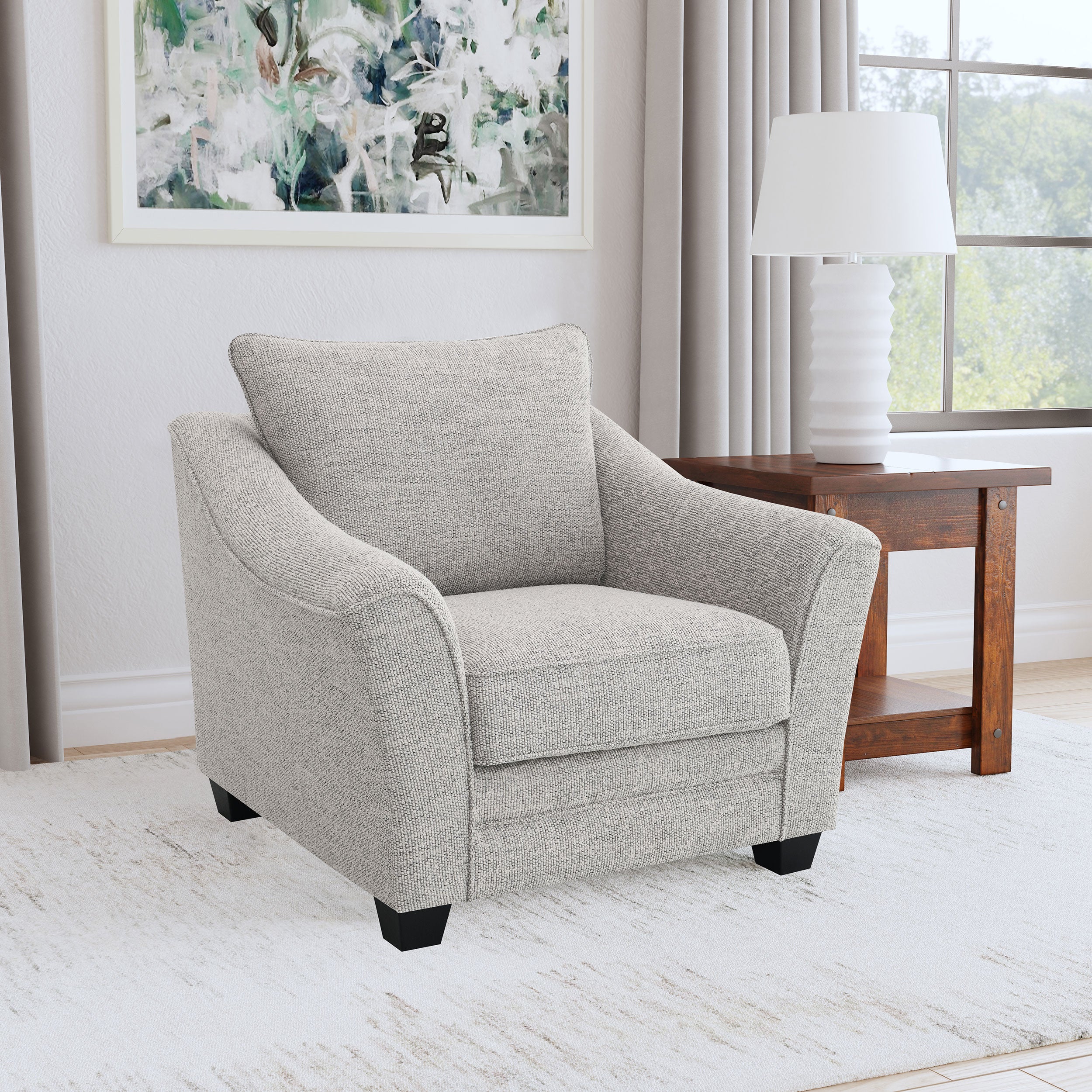 Tomkins Boucle Upholstered Chair Light Grey — view 2