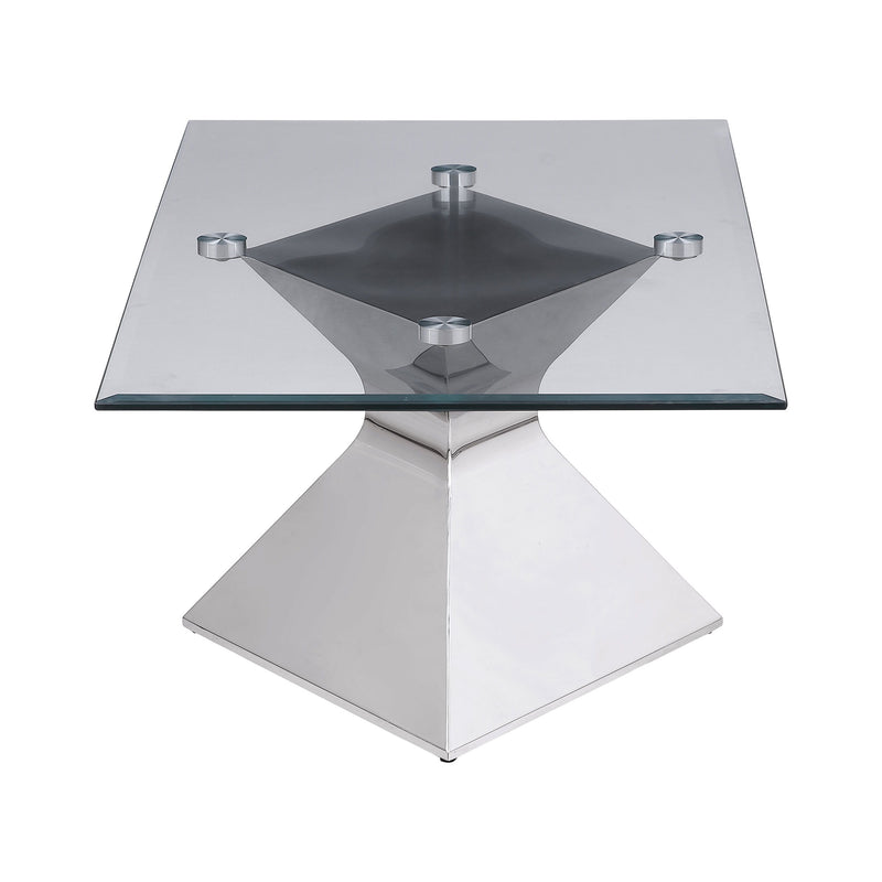 Jenny - Glass Top Stainless Steel Coffee Table - Chrome