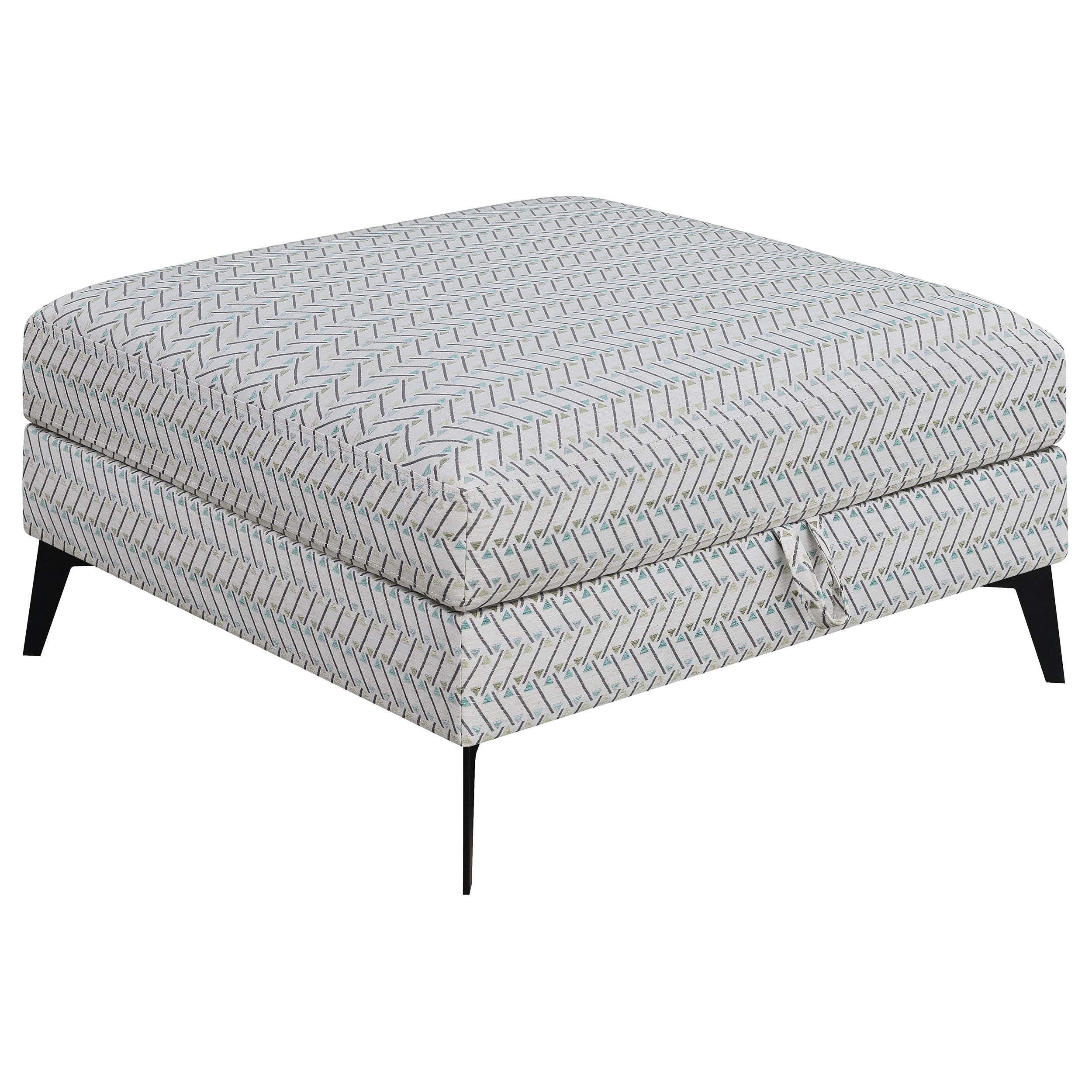 Clint Square Upholstered Tufted Storage Ottoman Aloe — view 1