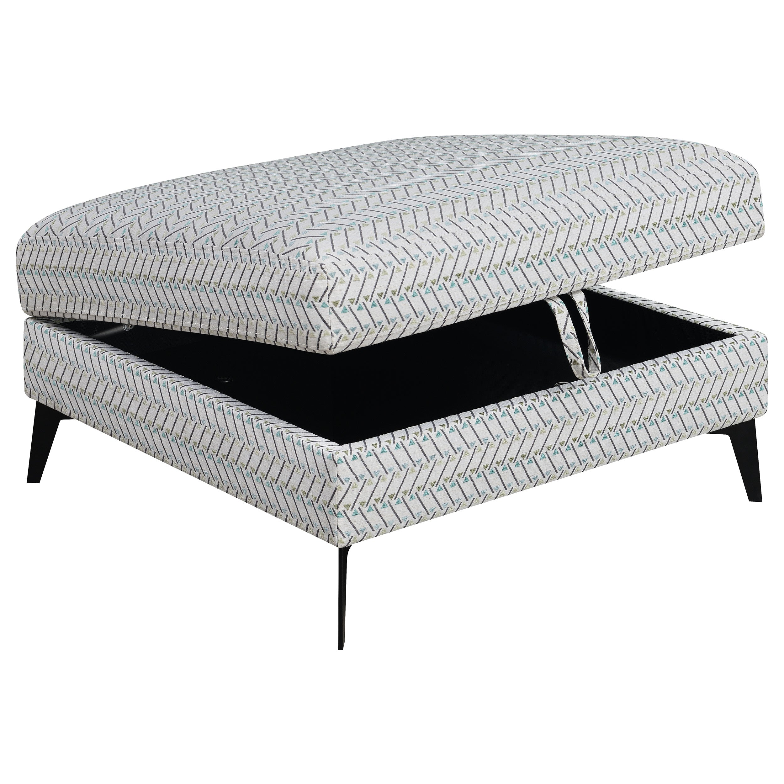 Clint Square Upholstered Tufted Storage Ottoman Aloe — view 3