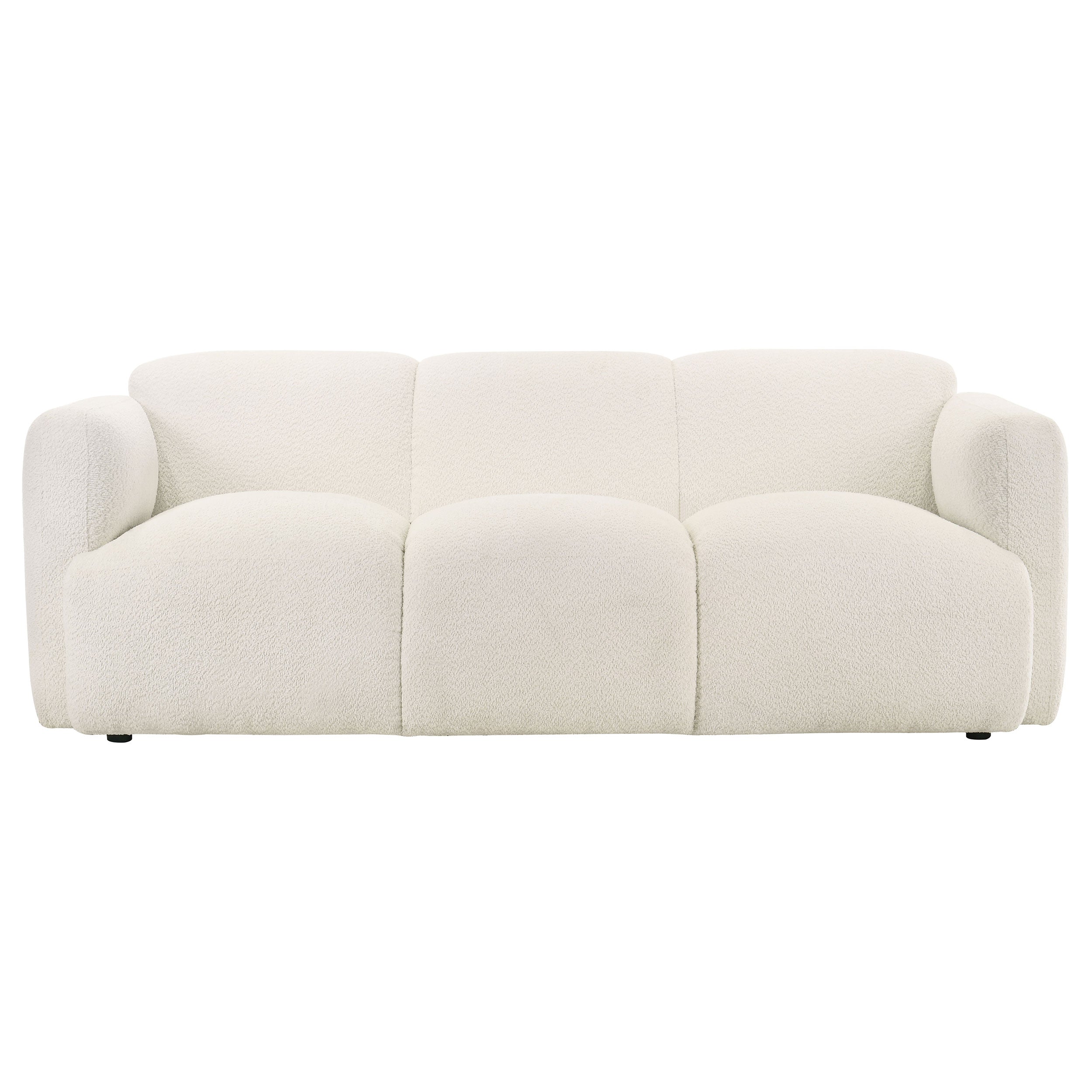 Dorset Fabric Upholstered Round Track Arm Sofa White — view 3