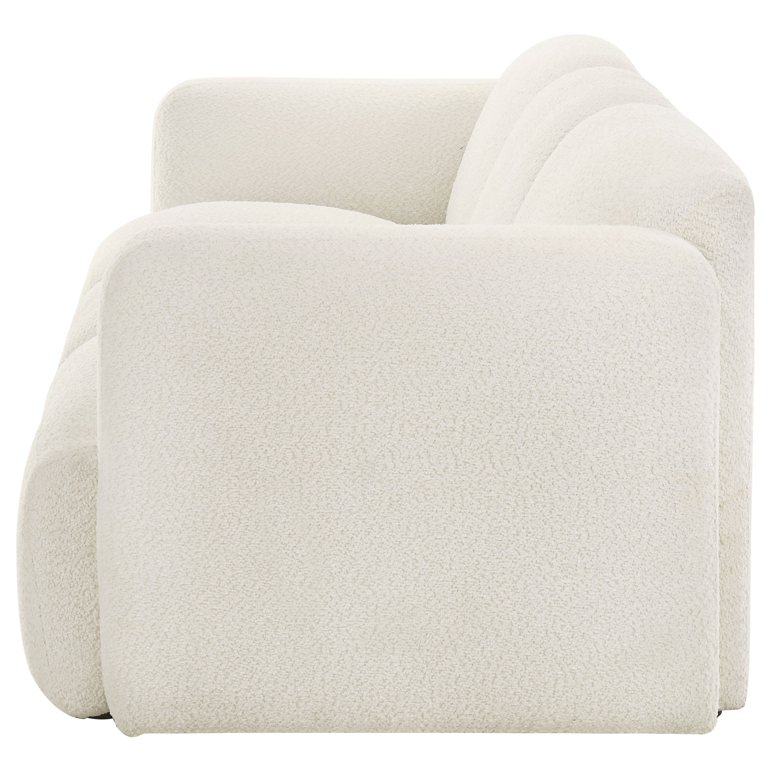 Dorset Fabric Upholstered Round Track Arm Sofa White — view 5