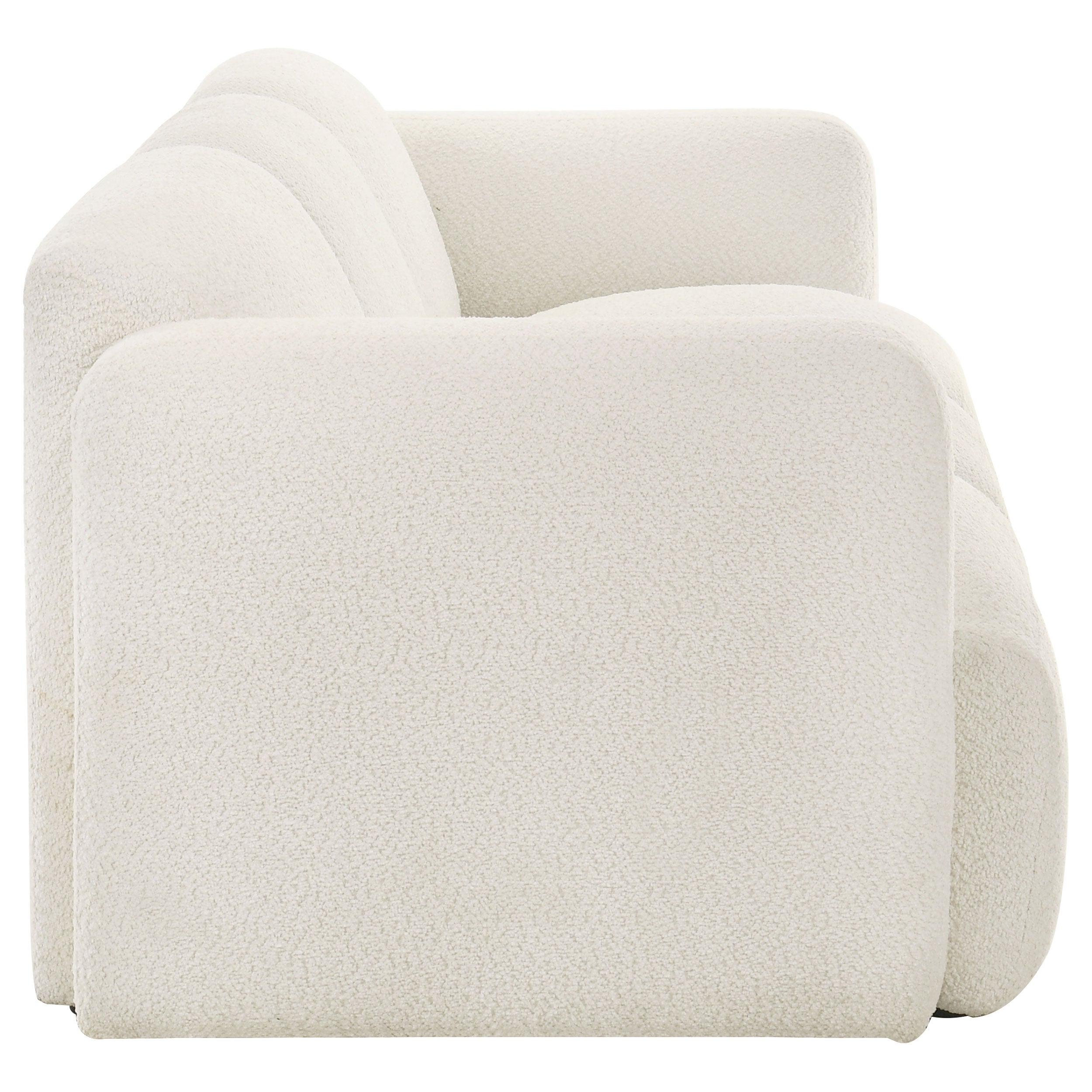 Dorset Fabric Upholstered Round Track Arm Sofa White — view 9