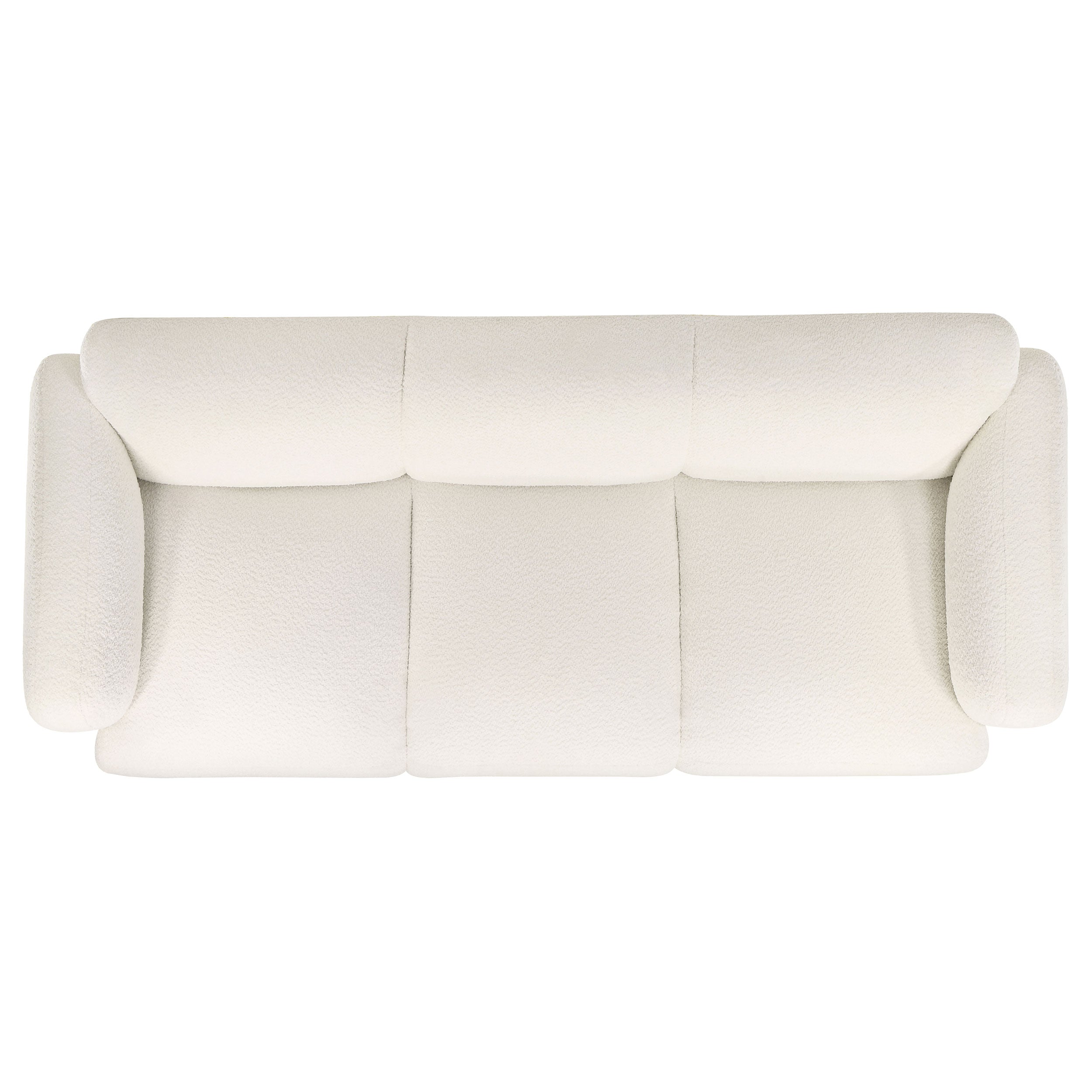 Dorset Fabric Upholstered Round Track Arm Sofa White — view 10