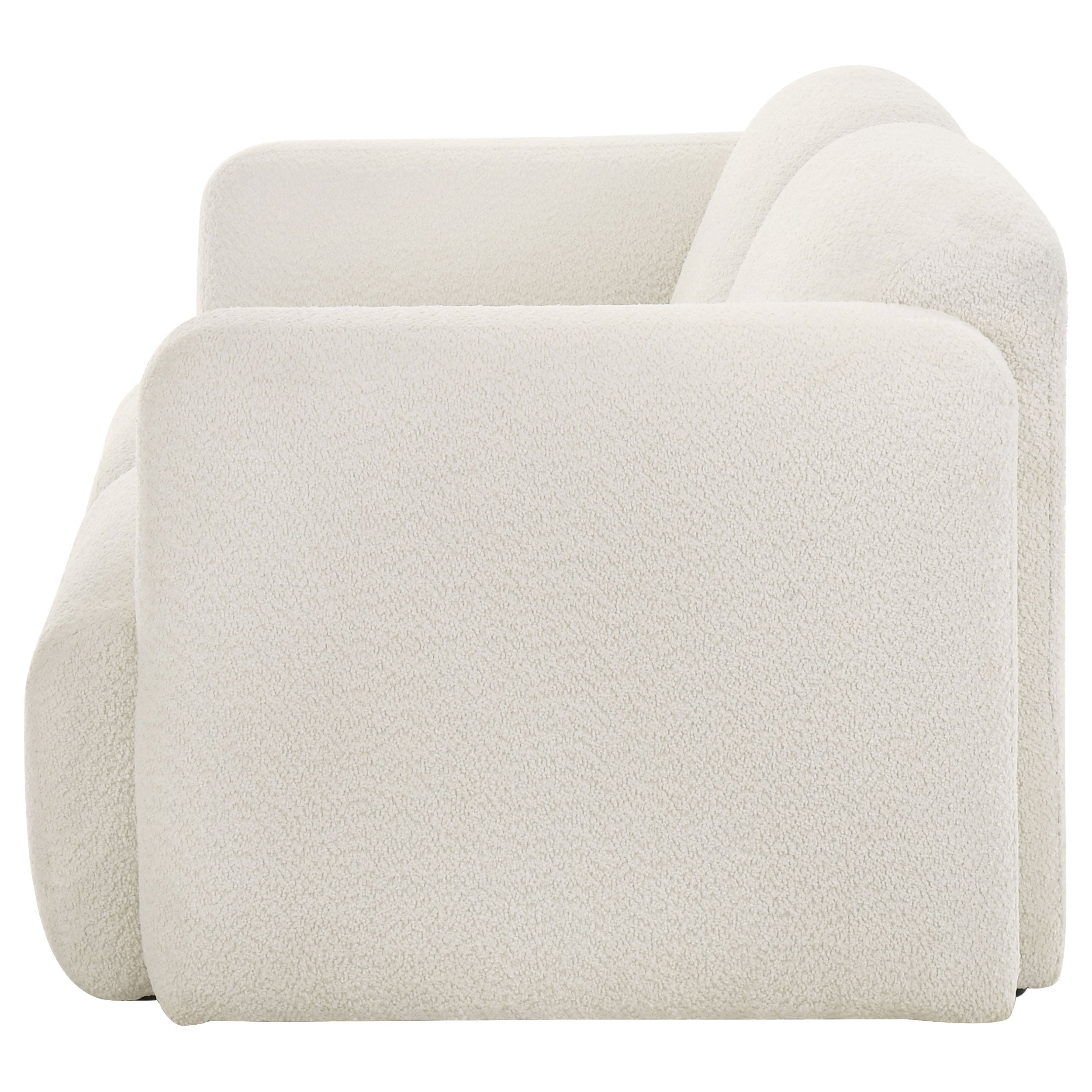 Dorset Fabric Upholstered Round Track Arm Loveseat White — view 5