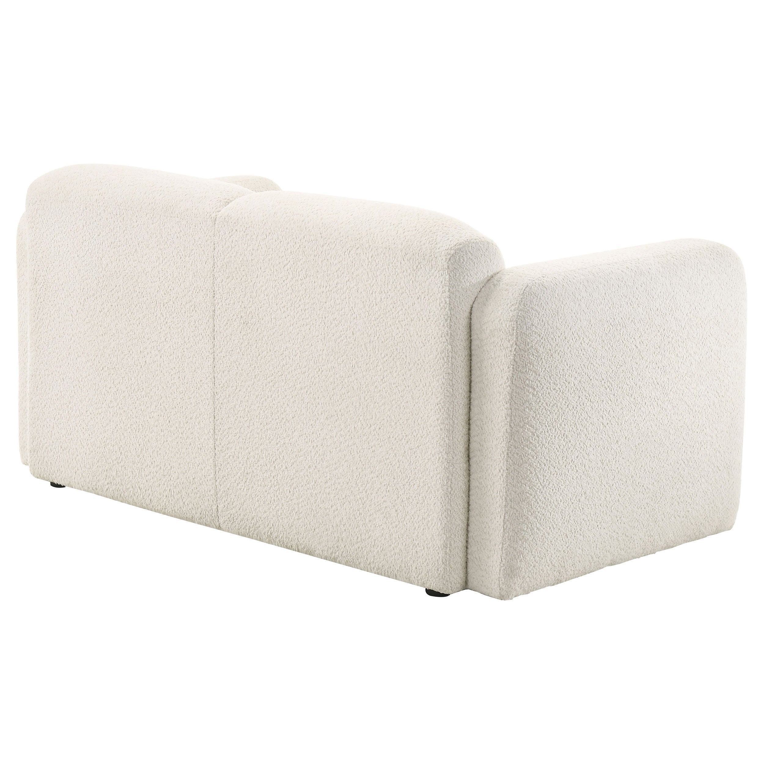 Dorset Fabric Upholstered Round Track Arm Loveseat White — view 8