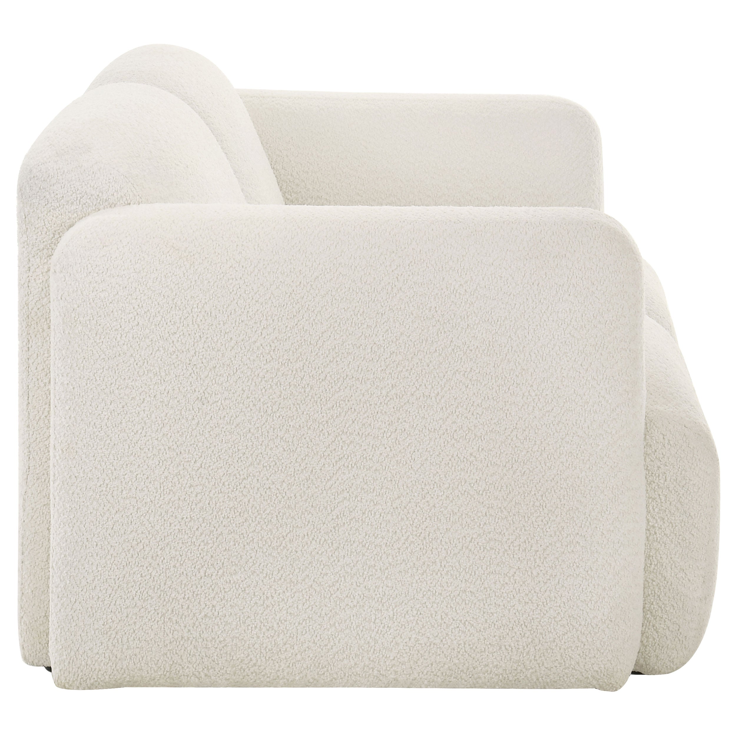 Dorset Fabric Upholstered Round Track Arm Loveseat White — view 9