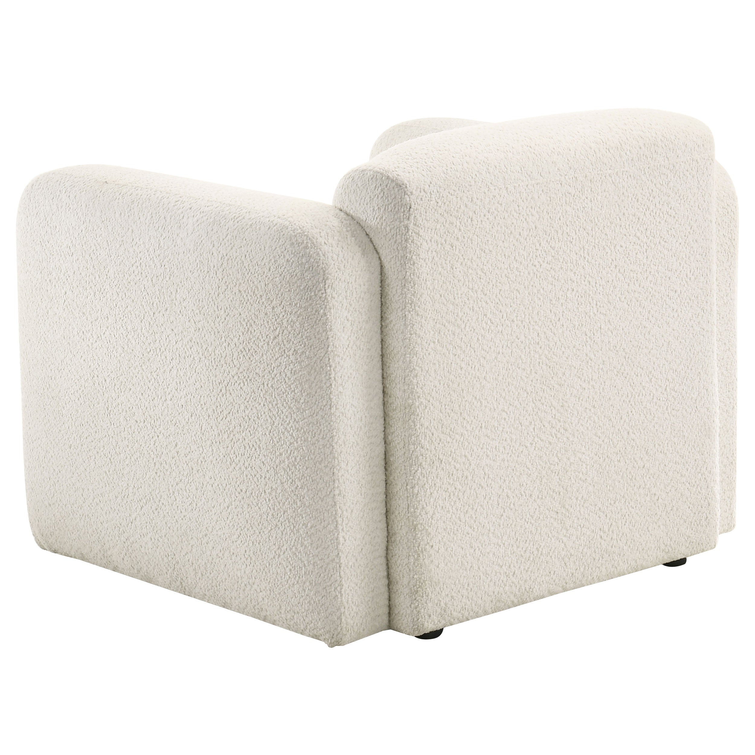 Dorset Fabric Upholstered Round Track Arm Accent Chair White — view 6