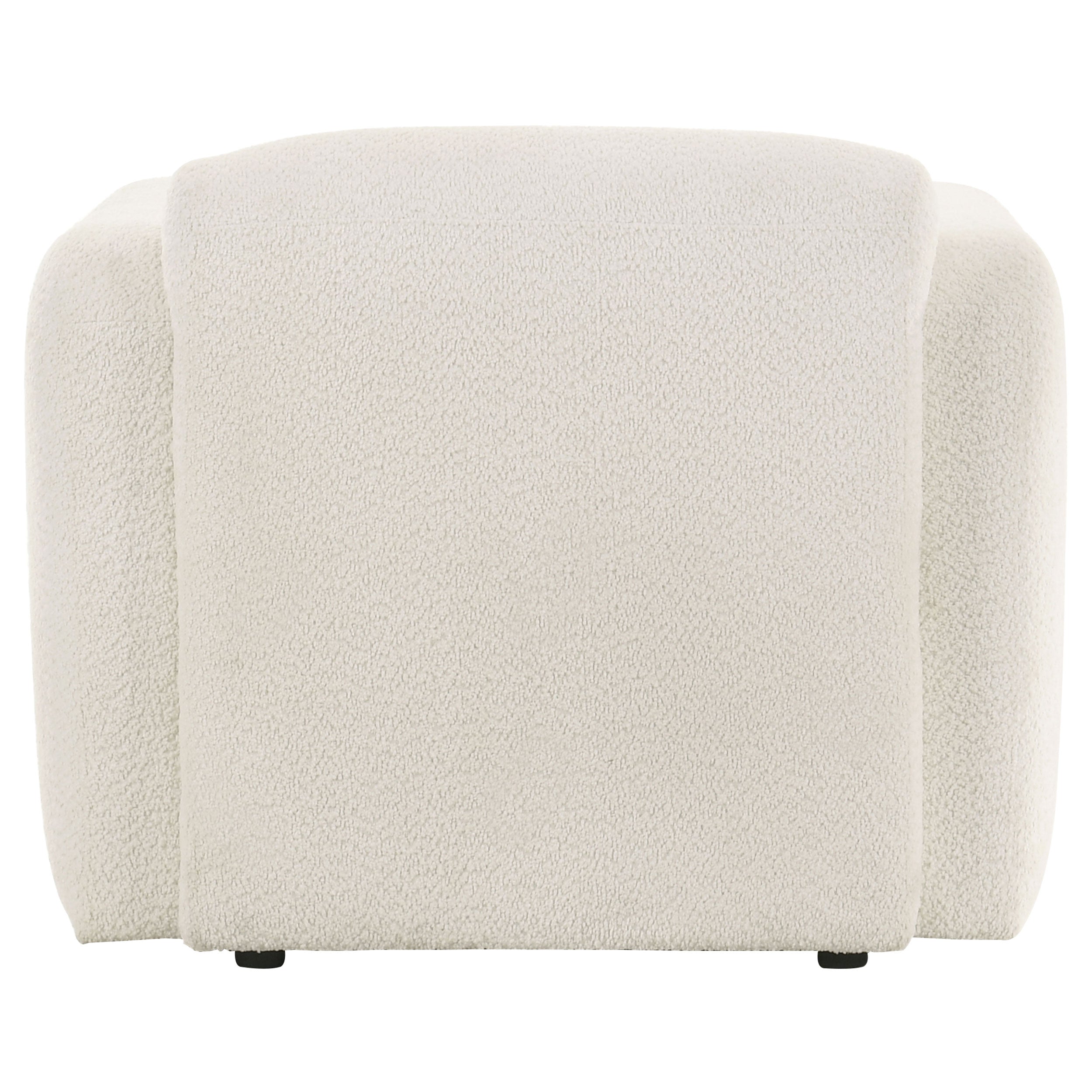Dorset Fabric Upholstered Round Track Arm Accent Chair White — view 7