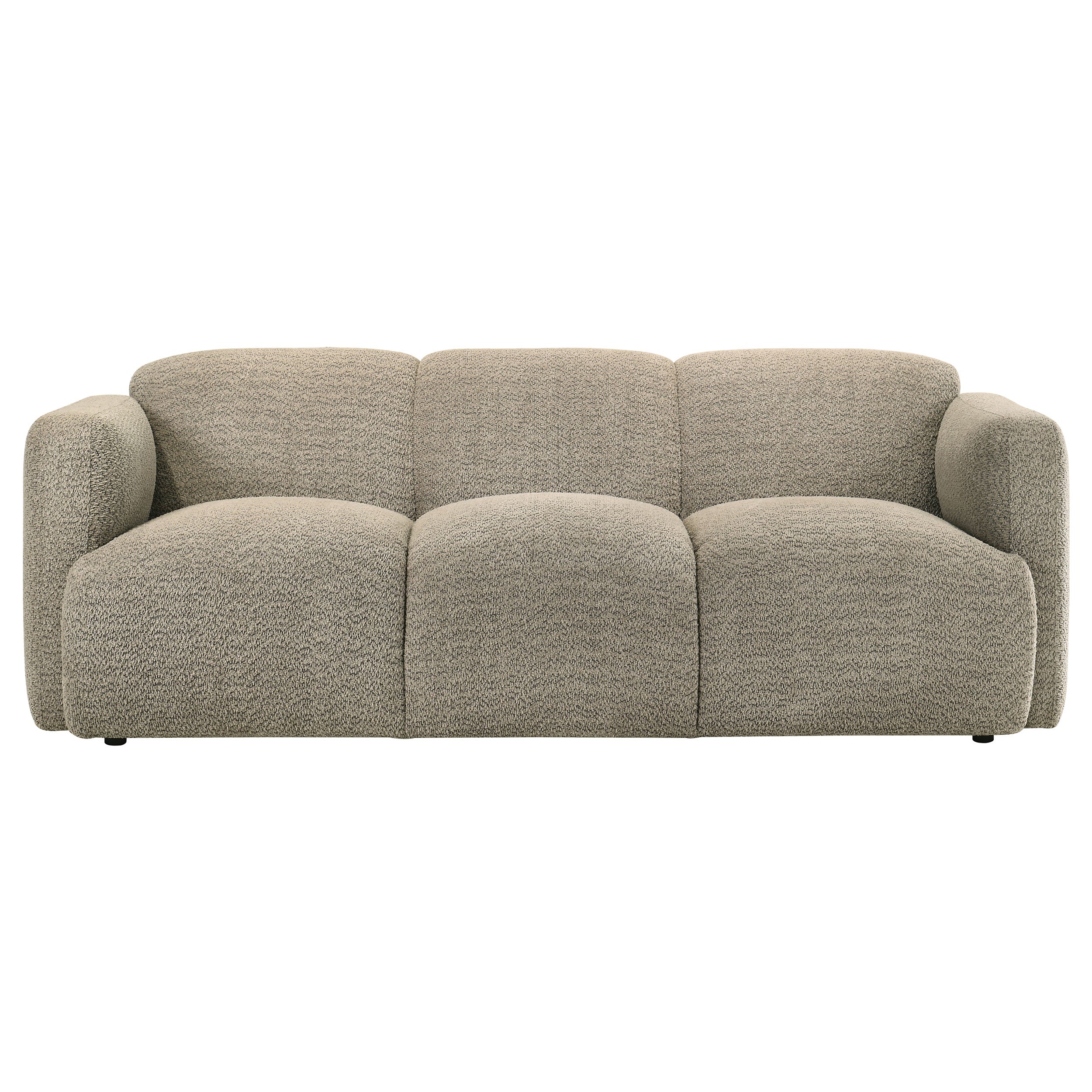 Dorset Fabric Upholstered Round Track Arm Sofa Brown — view 3