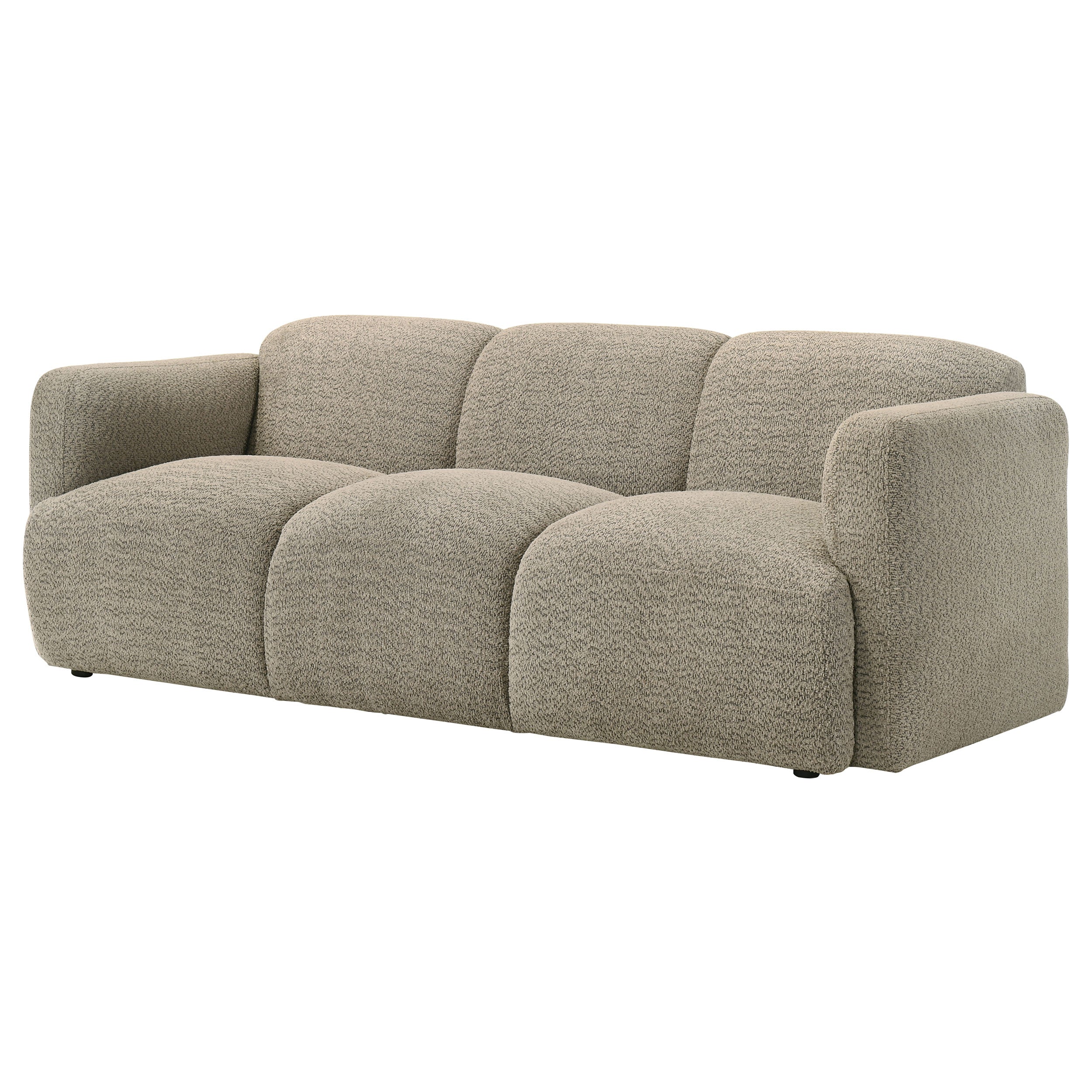 Dorset Fabric Upholstered Round Track Arm Sofa Brown — view 4