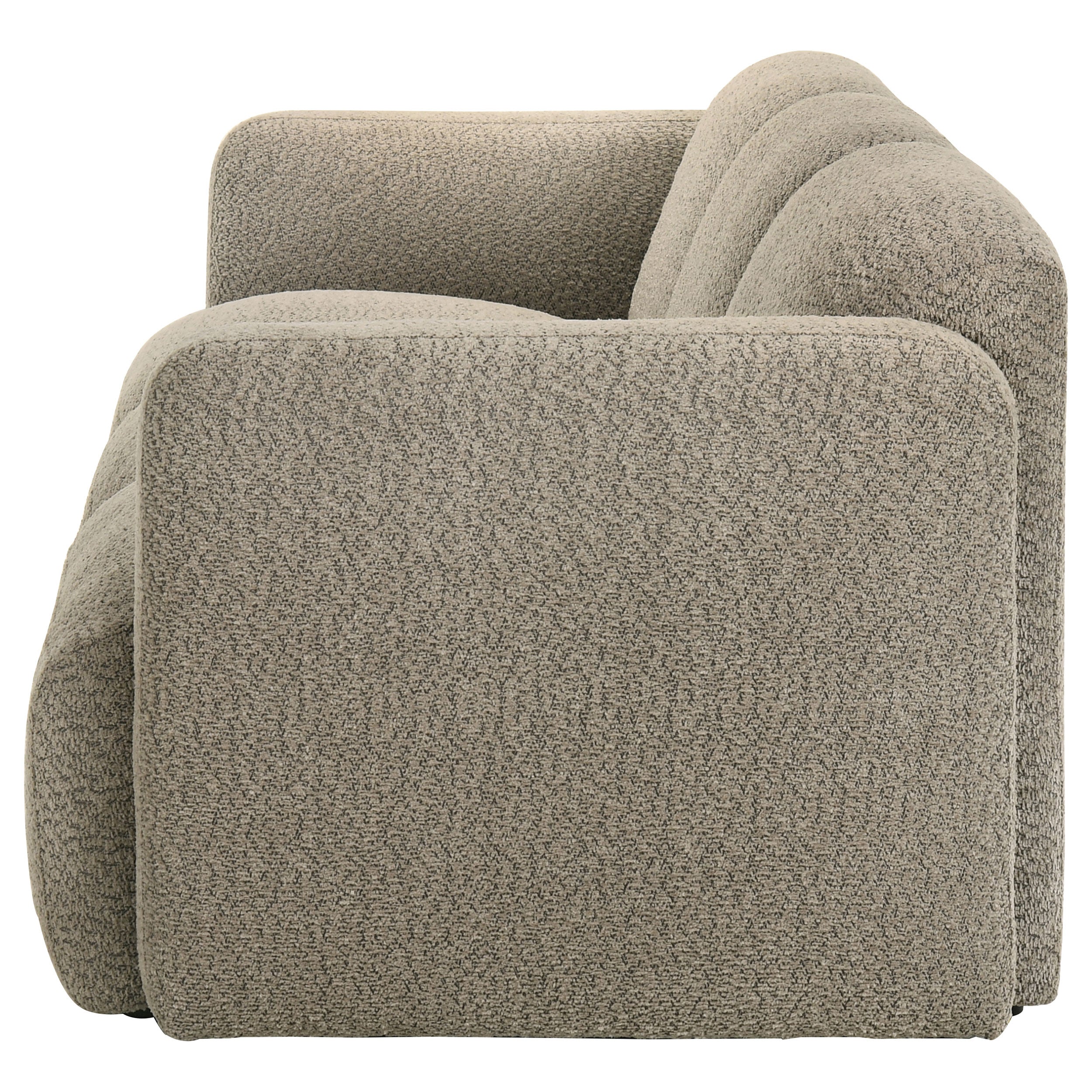 Dorset Fabric Upholstered Round Track Arm Sofa Brown — view 5