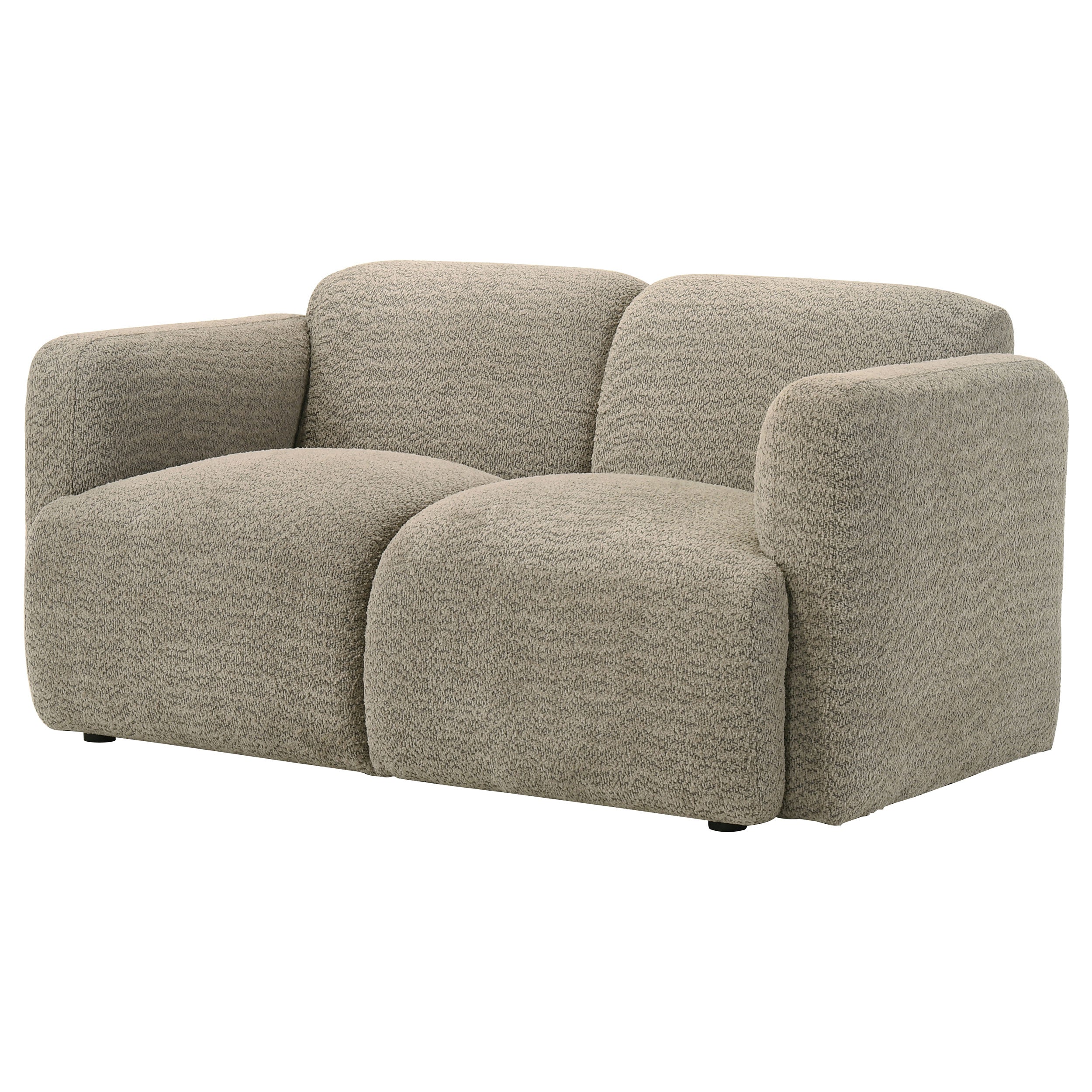 Dorset Fabric Upholstered Round Track Arm Loveseat Brown — view 4