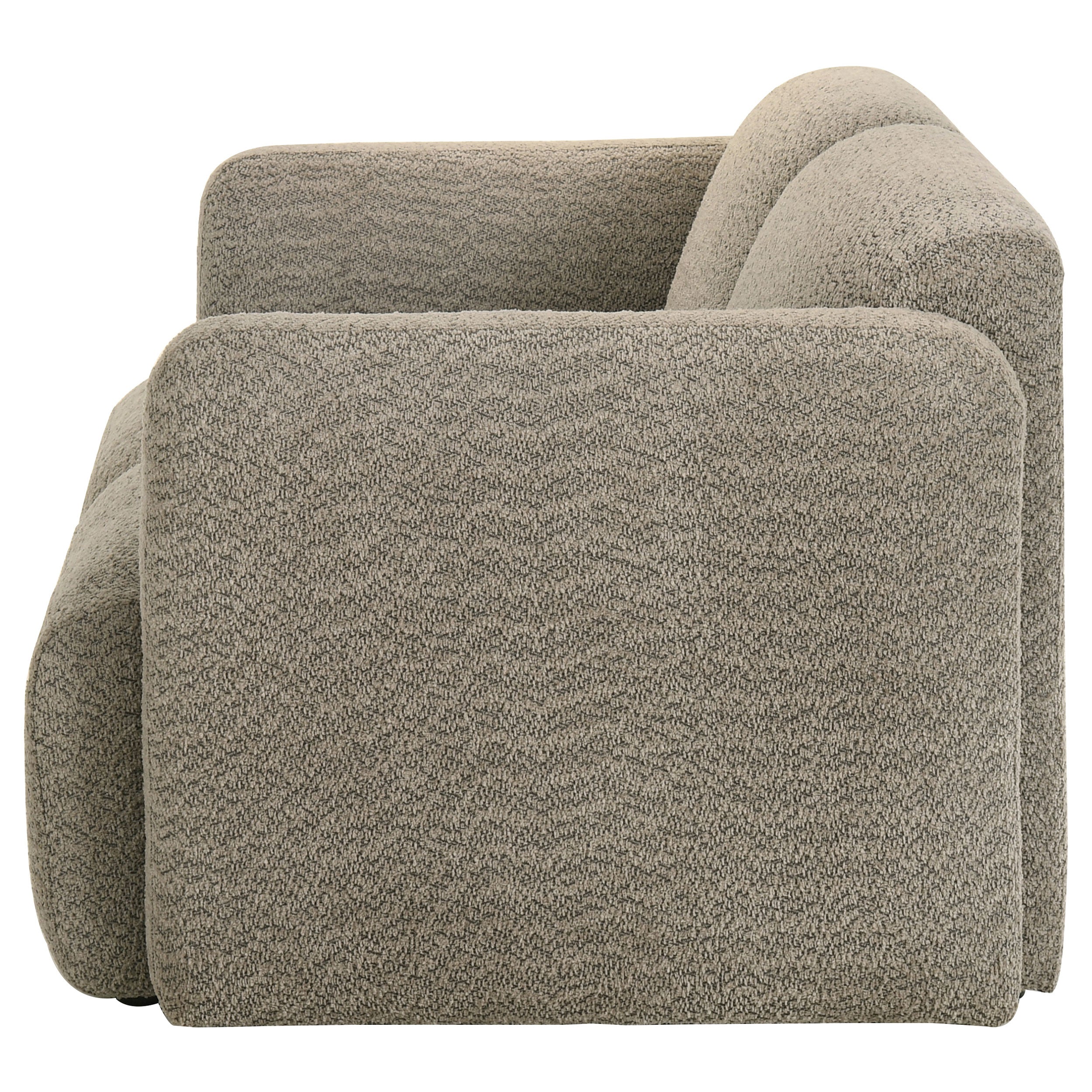 Dorset Fabric Upholstered Round Track Arm Loveseat Brown — view 5