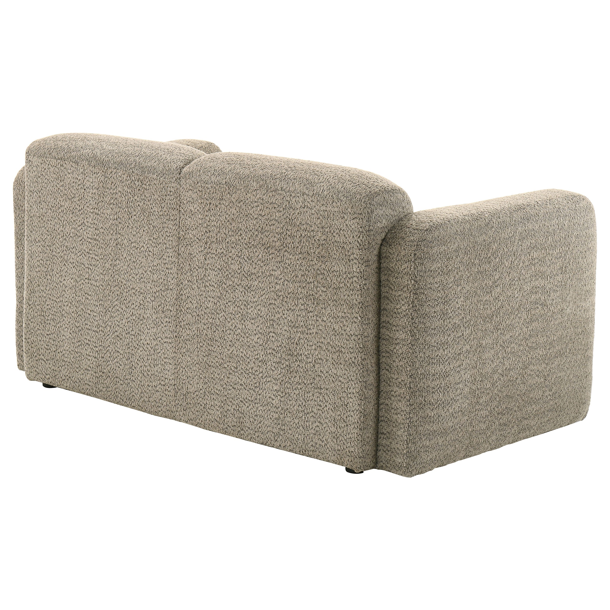 Dorset Fabric Upholstered Round Track Arm Loveseat Brown — view 8
