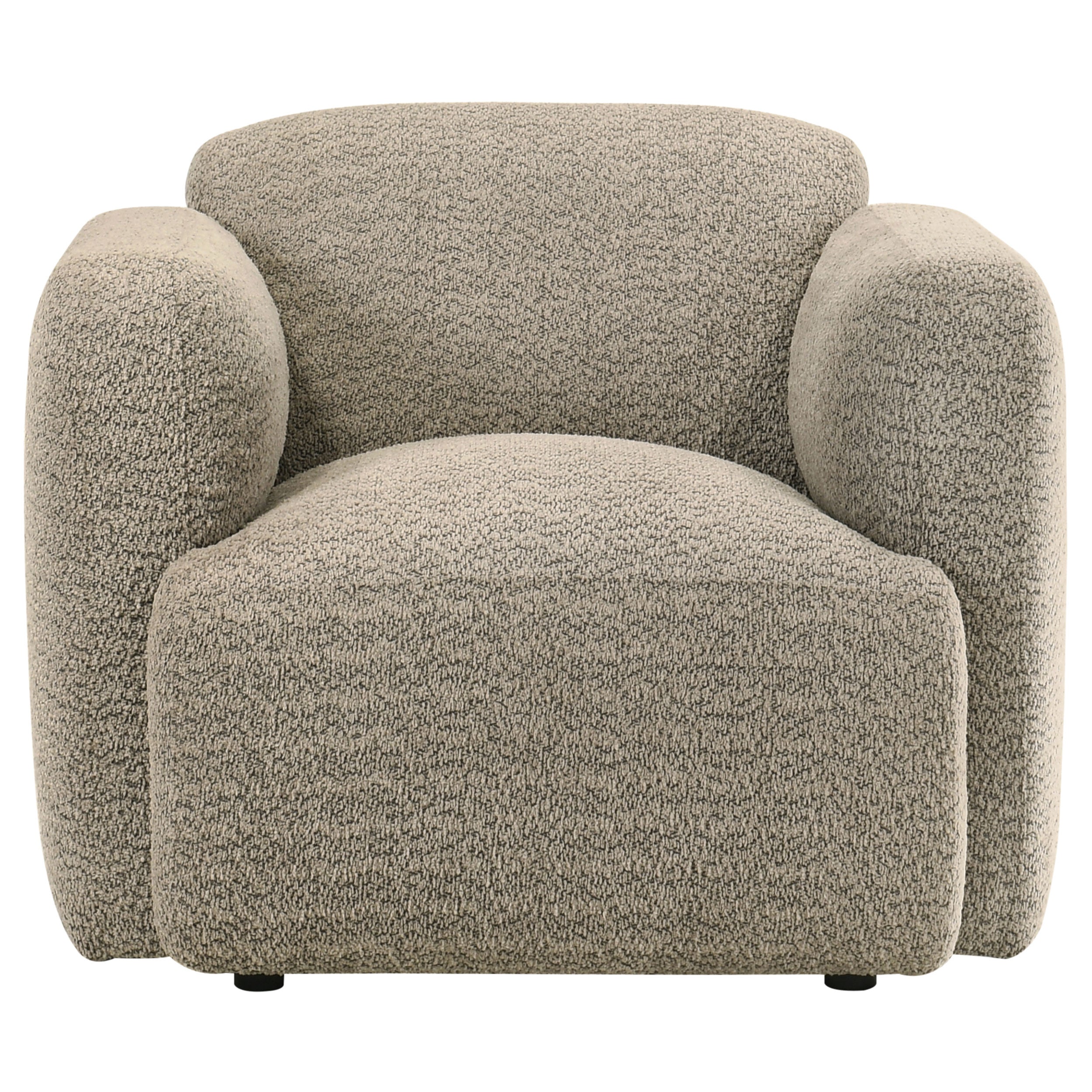 Dorset Fabric Upholstered Round Track Arm Accent Chair Brown — view 3