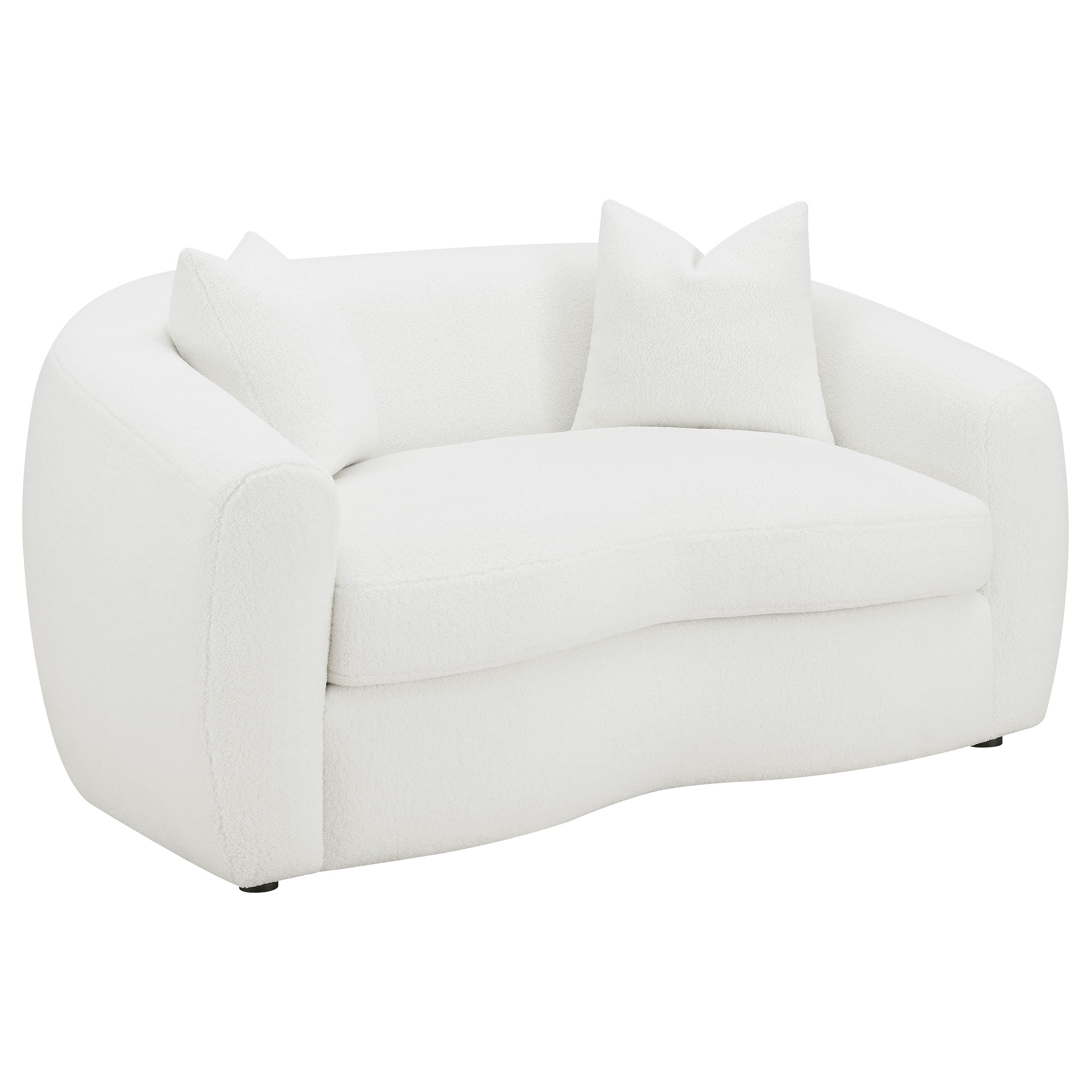 Isabella 3-piece Faux Sheepskin Upholstered Sofa Set Natural — view 6
