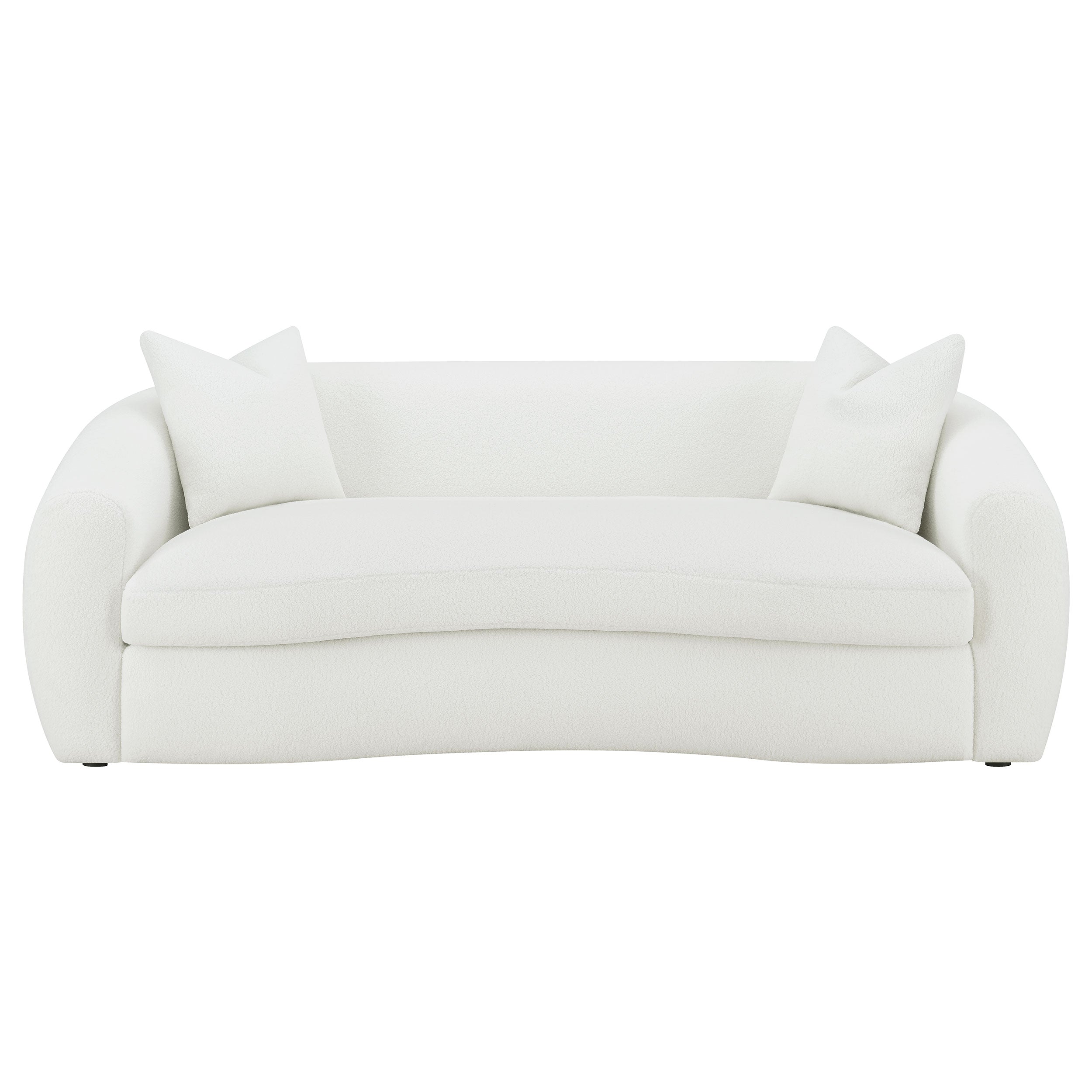 Isabella Faux Sheepskin Upholstered Sofa Natural — view 3