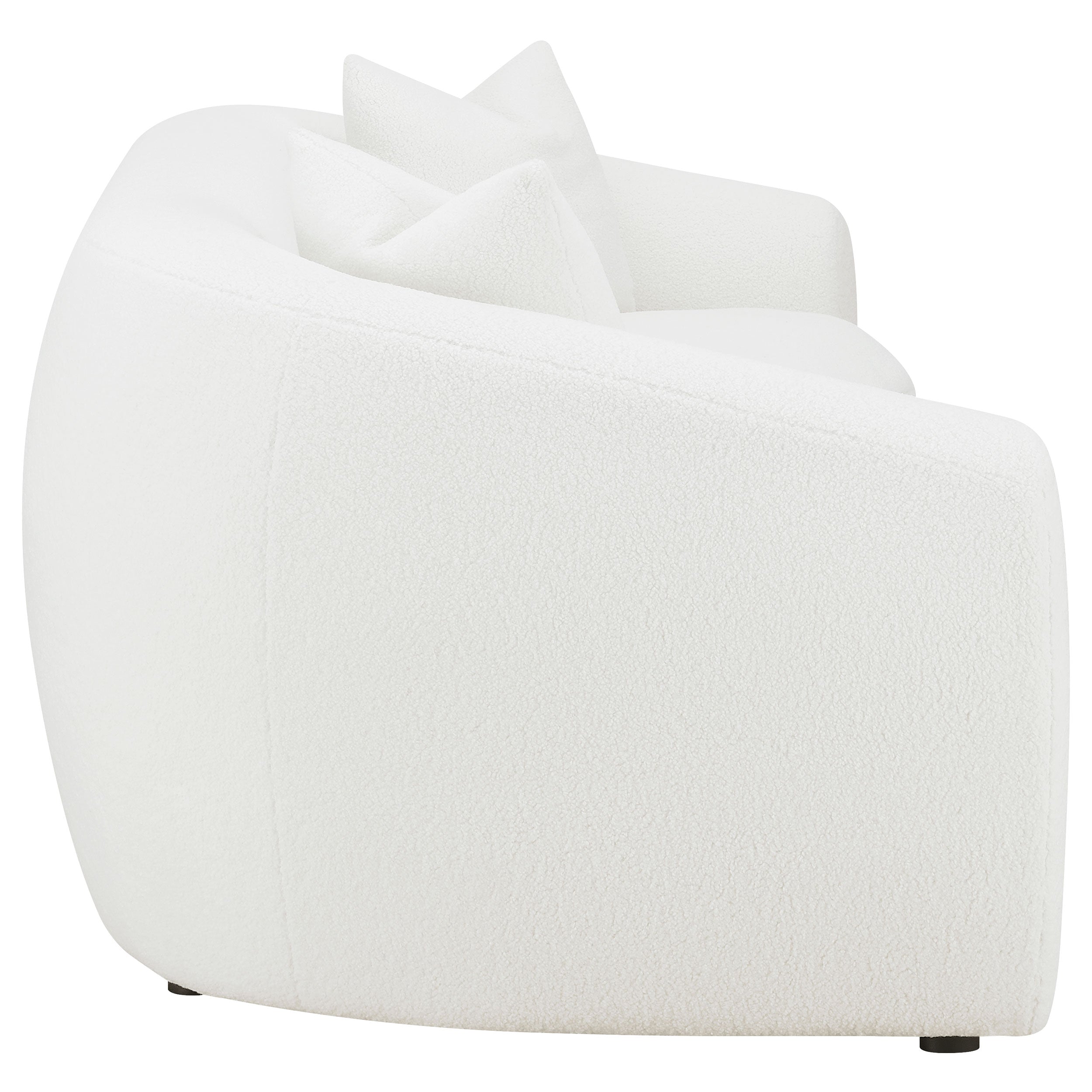 Isabella Faux Sheepskin Upholstered Sofa Natural — view 8