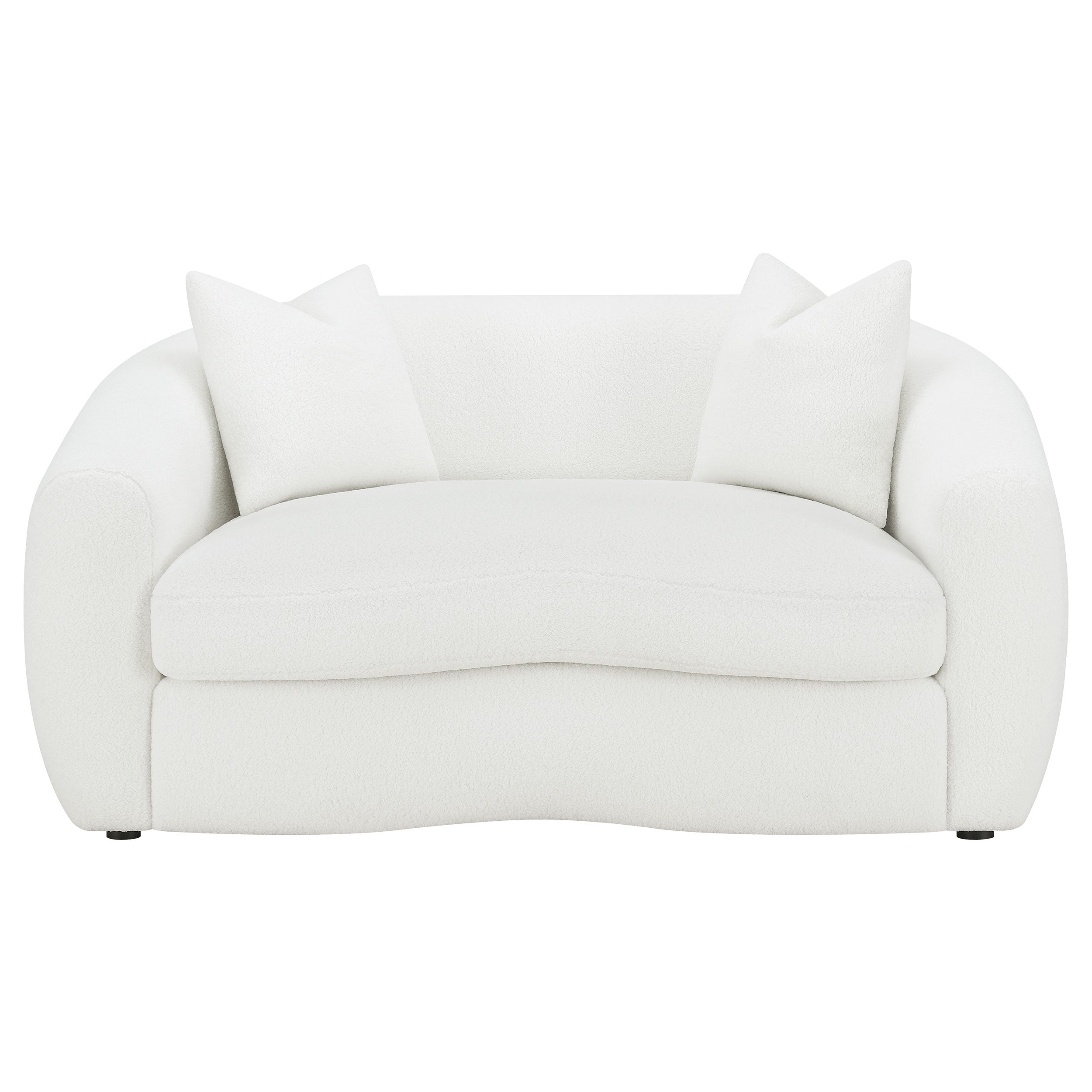Isabella Faux Sheepskin Upholstered Loveseat Natural — view 3