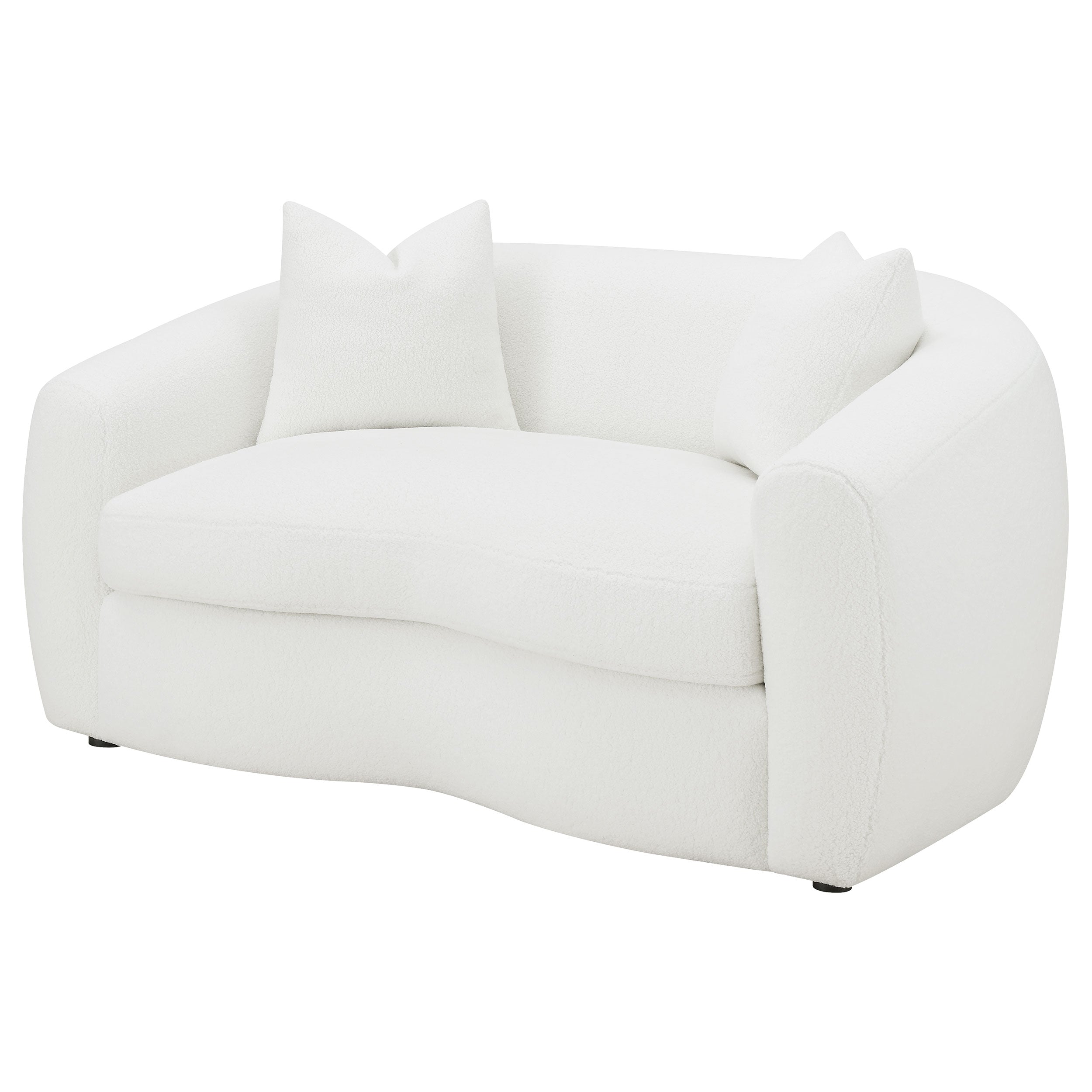 Isabella Faux Sheepskin Upholstered Loveseat Natural — view 4