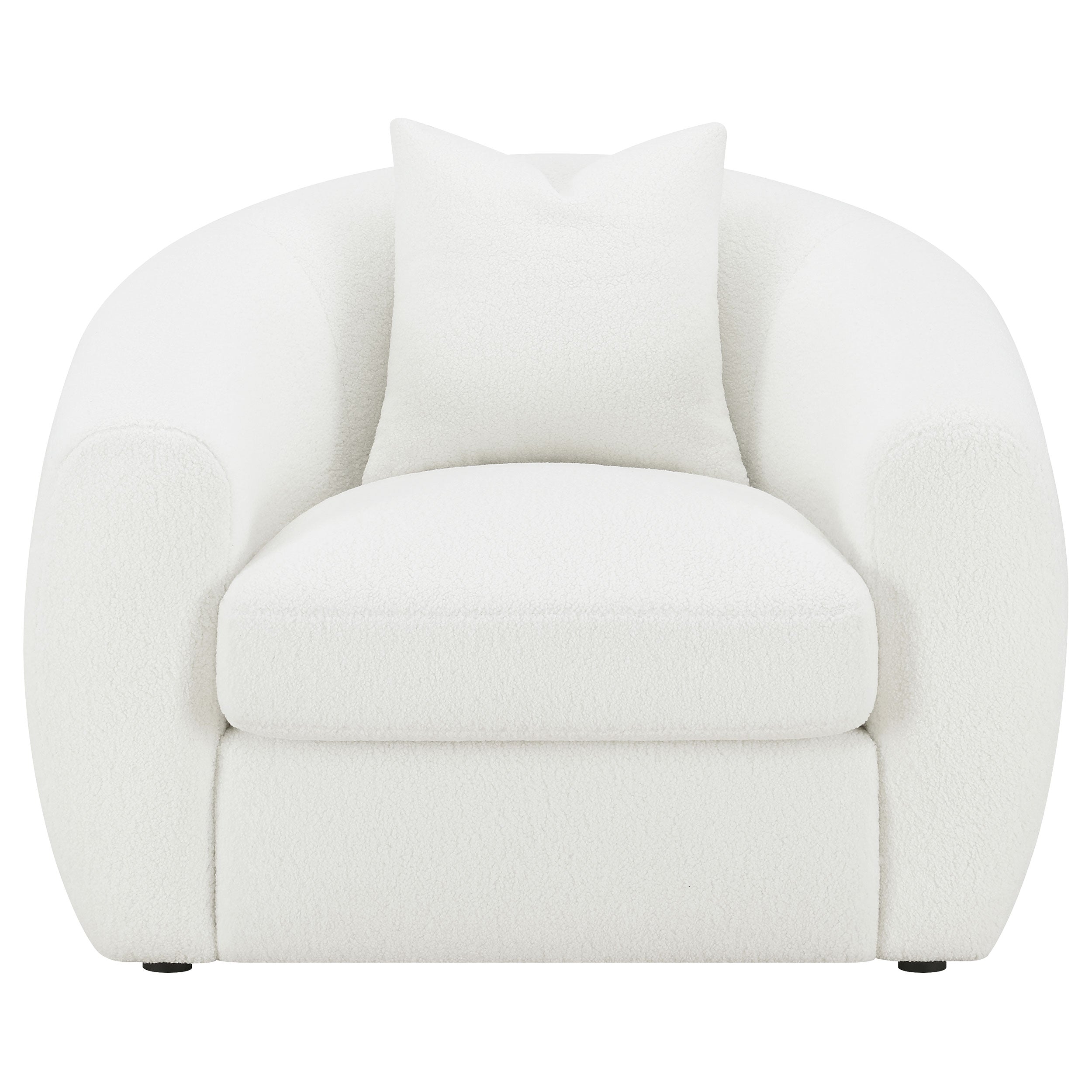 Isabella Faux Sheepskin Upholstered Accent Chair Natural — view 3