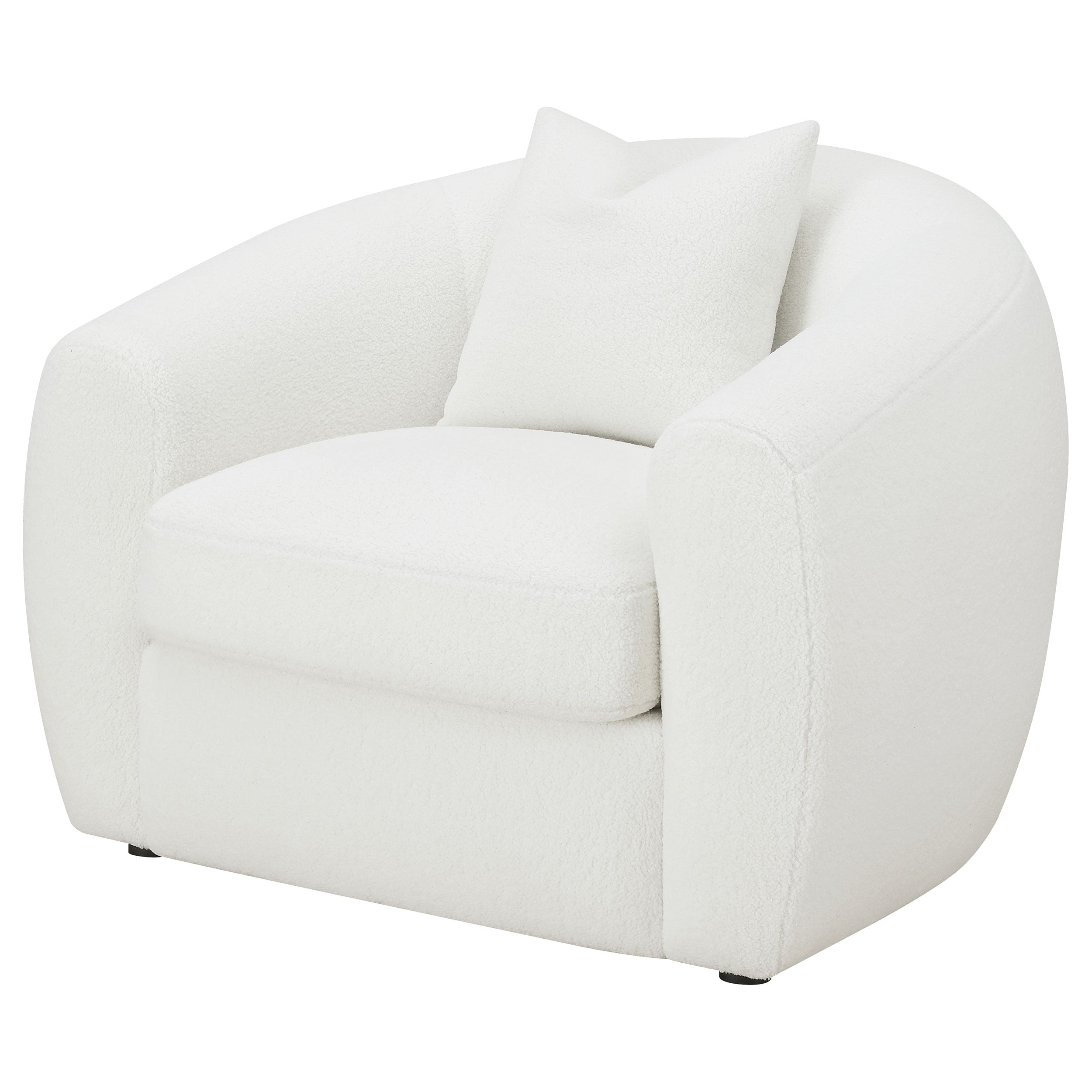 Isabella Faux Sheepskin Upholstered Accent Chair Natural — view 4