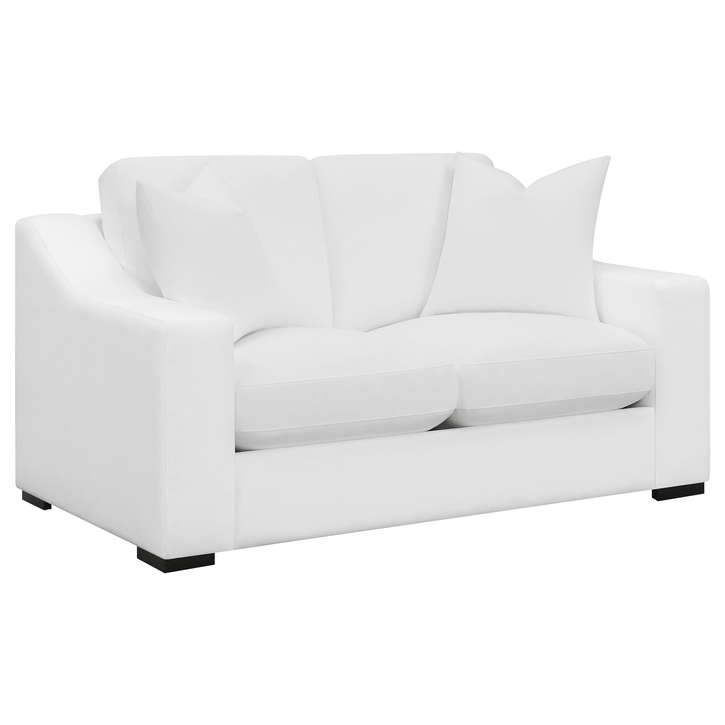 Ashlyn 2-piece Upholstered Sloped Arm Sofa Set White — view 7