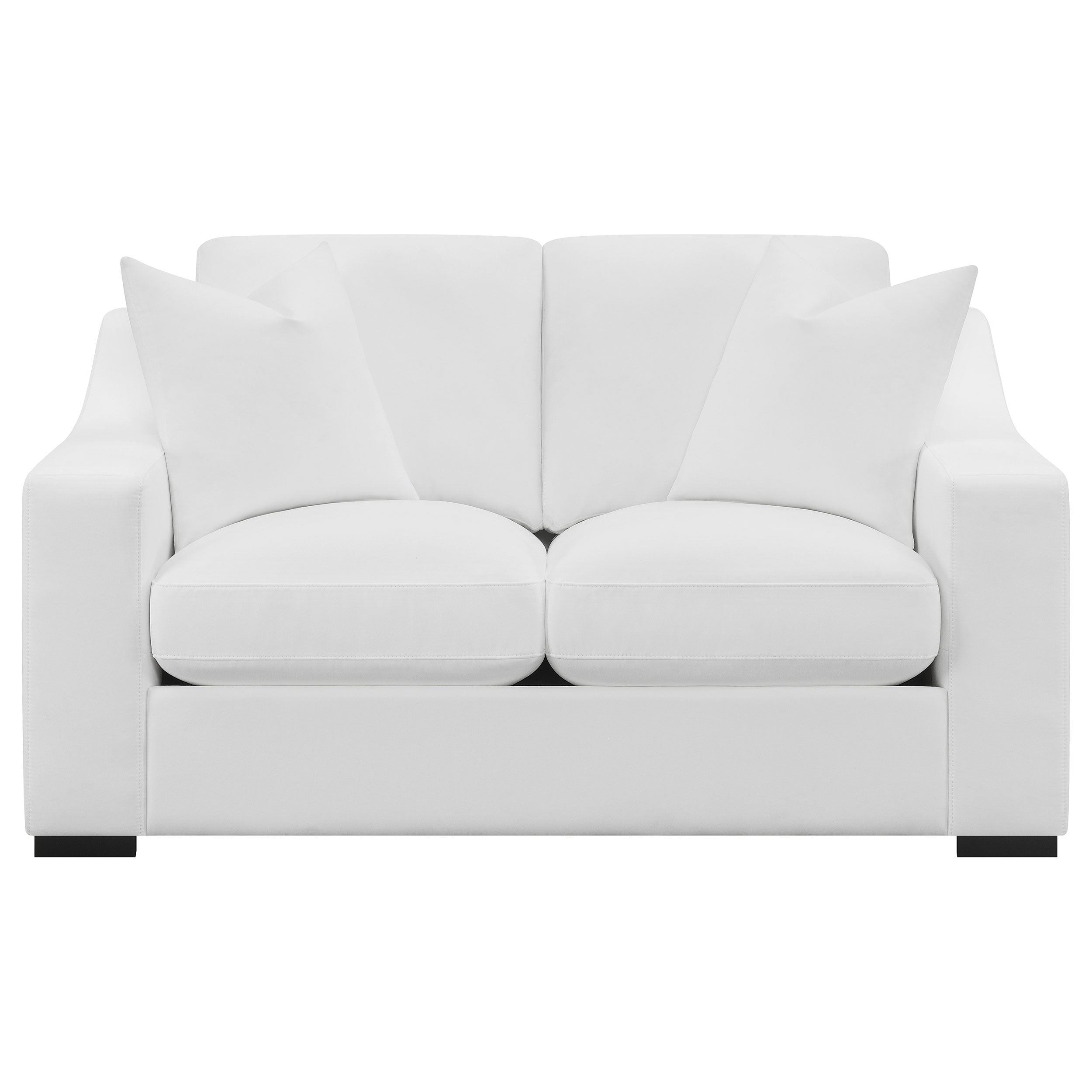 Ashlyn 2-piece Upholstered Sloped Arm Sofa Set White — view 8