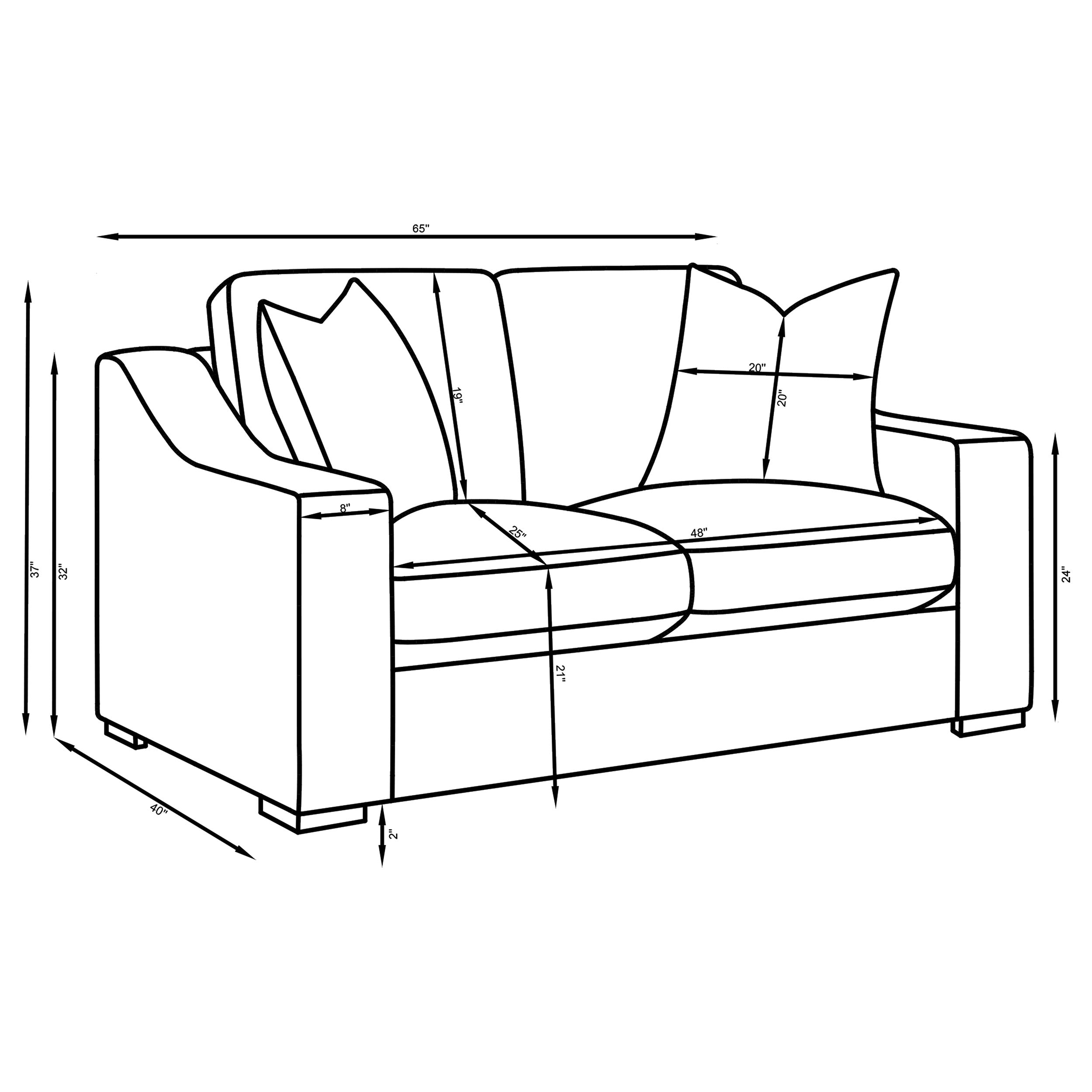 Ashlyn 2-piece Upholstered Sloped Arm Sofa Set White — view 13